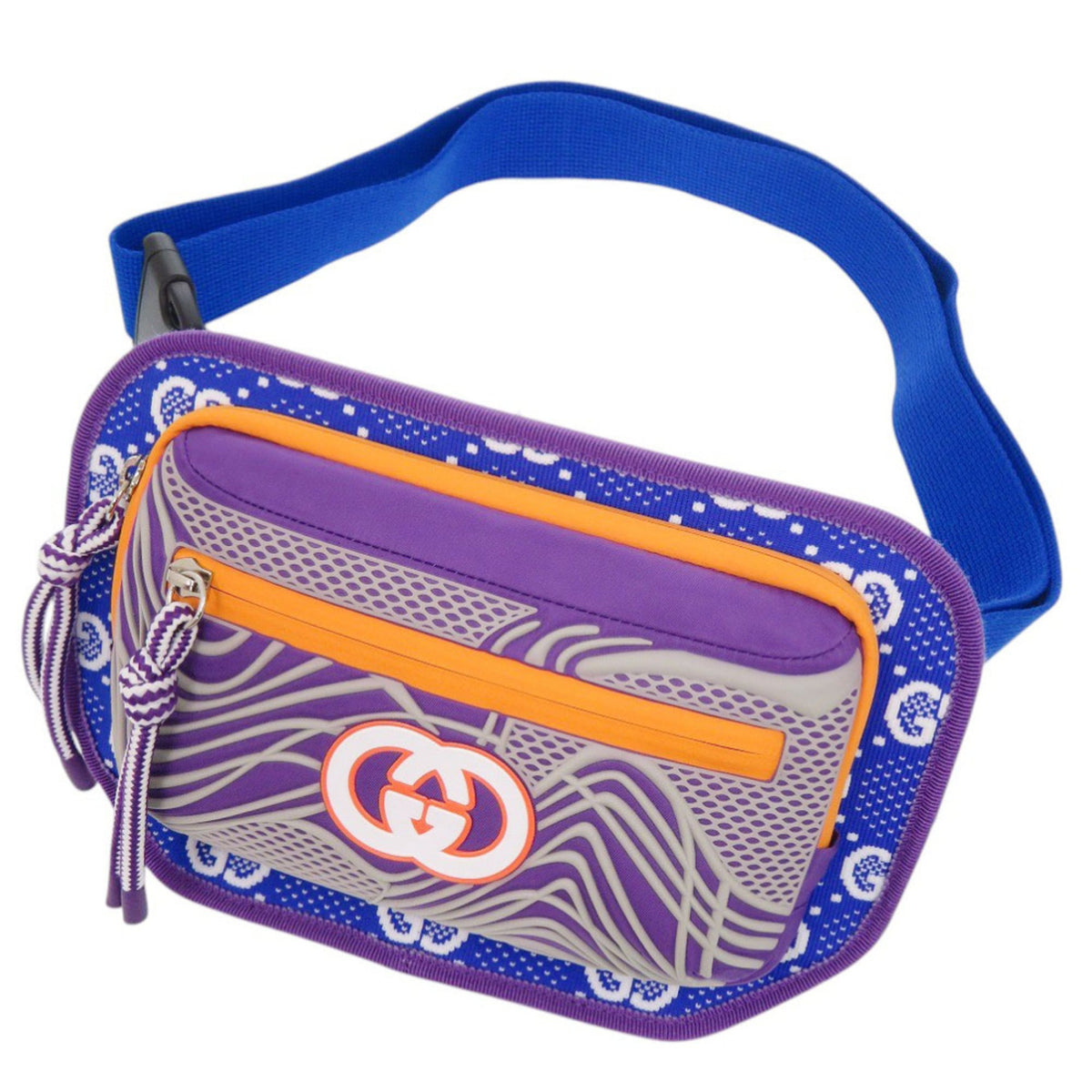 Gucci Blue Orange Purple Nylon Rubber Nylon Fanny Pack Sling Bag (Pre-Owned)