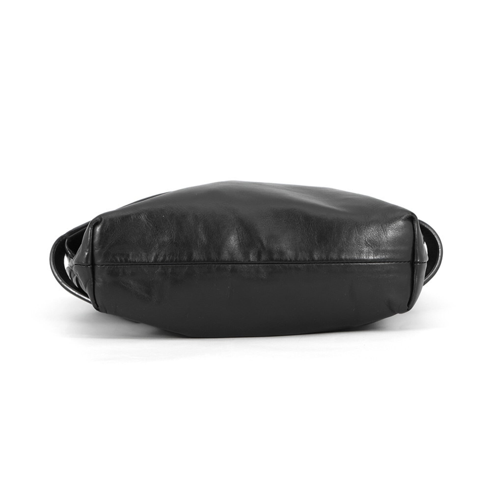 Bottega Veneta Black Leather Shoulder Bag (Pre-Owned)