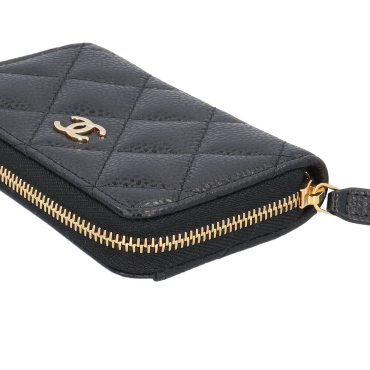 Chanel Black Grained Calfskin Coin Purse/Coin Case (Pre-Owned)