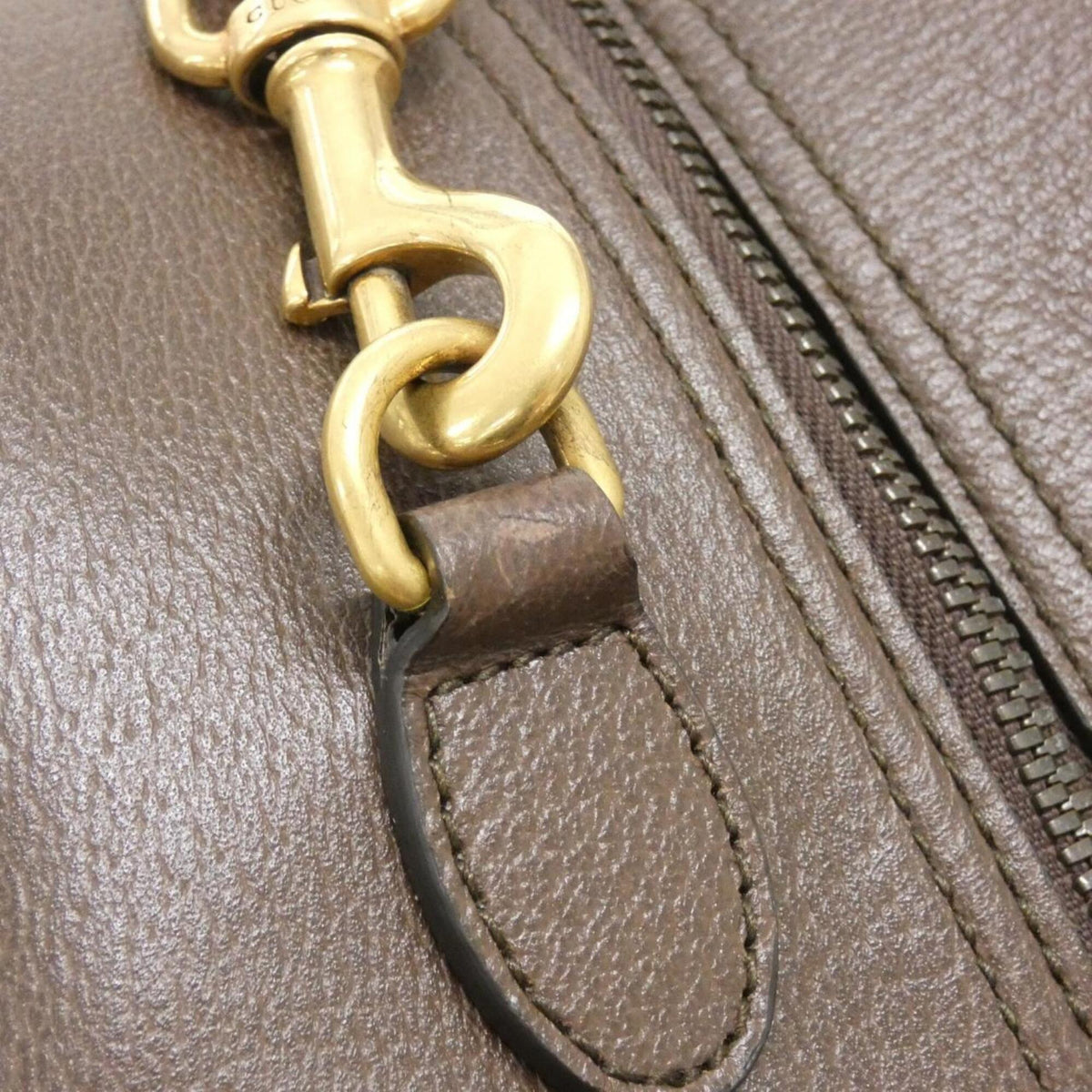 Gucci Beige Brown Gg Supreme Leather Boston Bag (Pre-Owned)