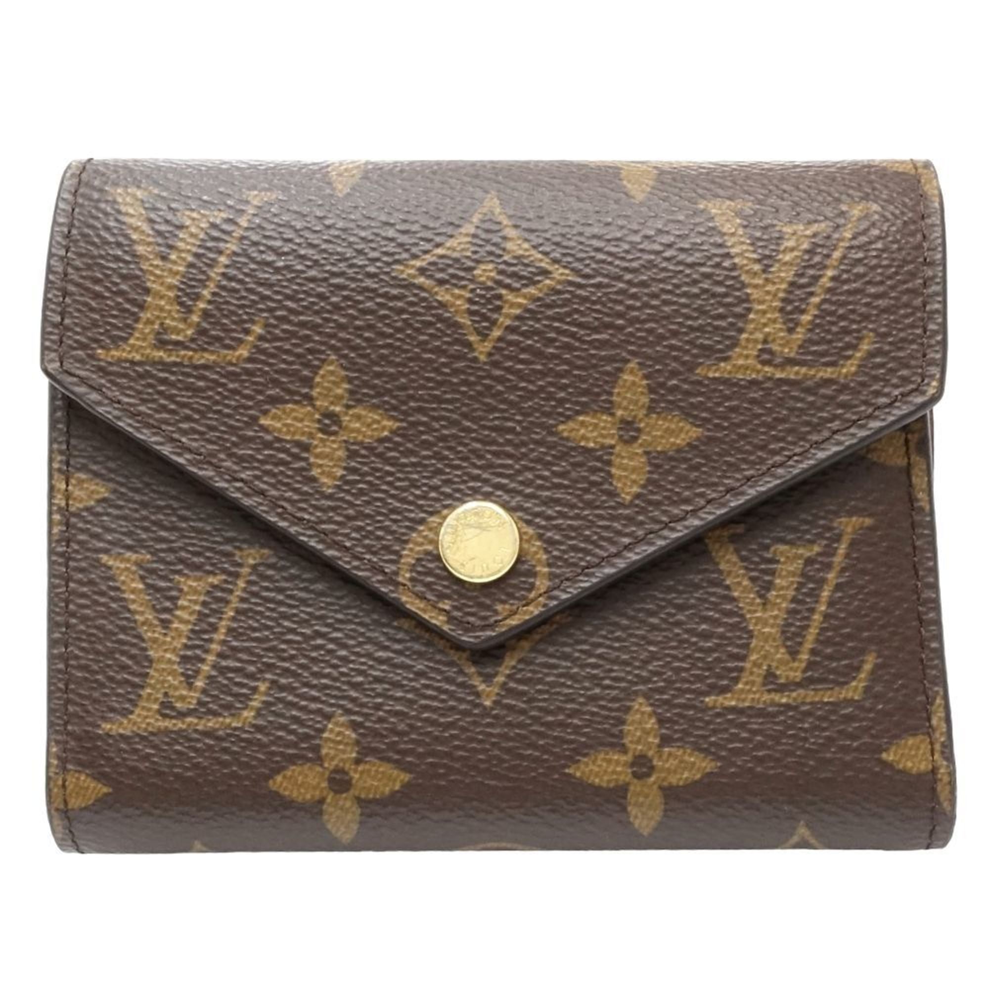 Louis Vuitton Brown Canvas Wallet (Tri-Fold) (Pre-Owned)