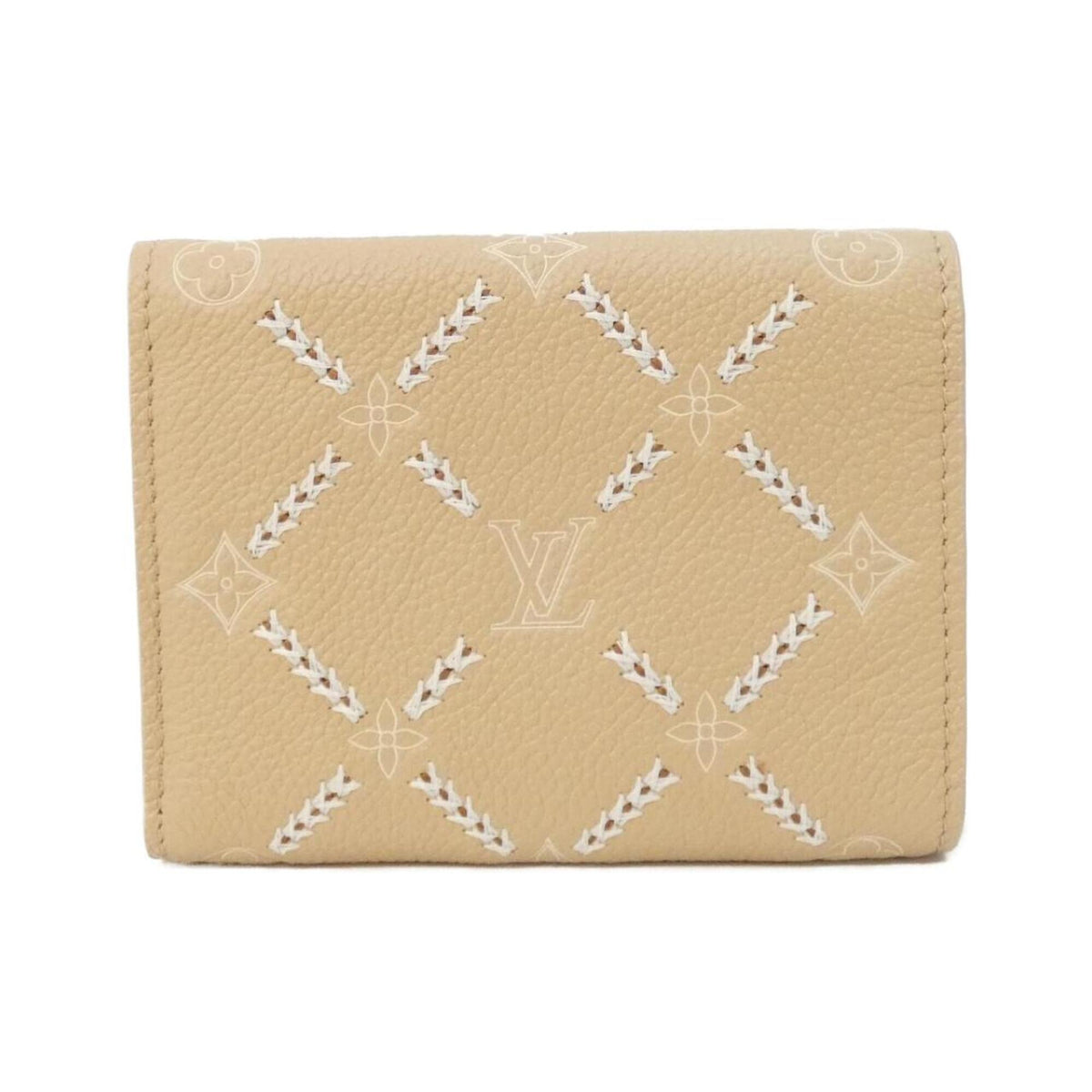 Louis Vuitton Beige Leather Wallet (Tri-Fold) (Pre-Owned)