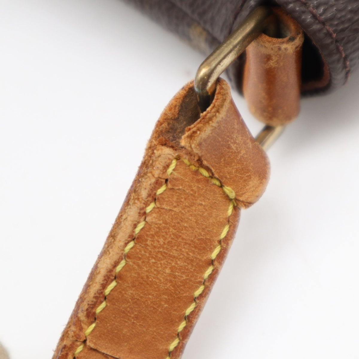 Louis Vuitton Beige Brown Monogram Coated Canvas Leather Shoulder Bag (Pre-Owned)