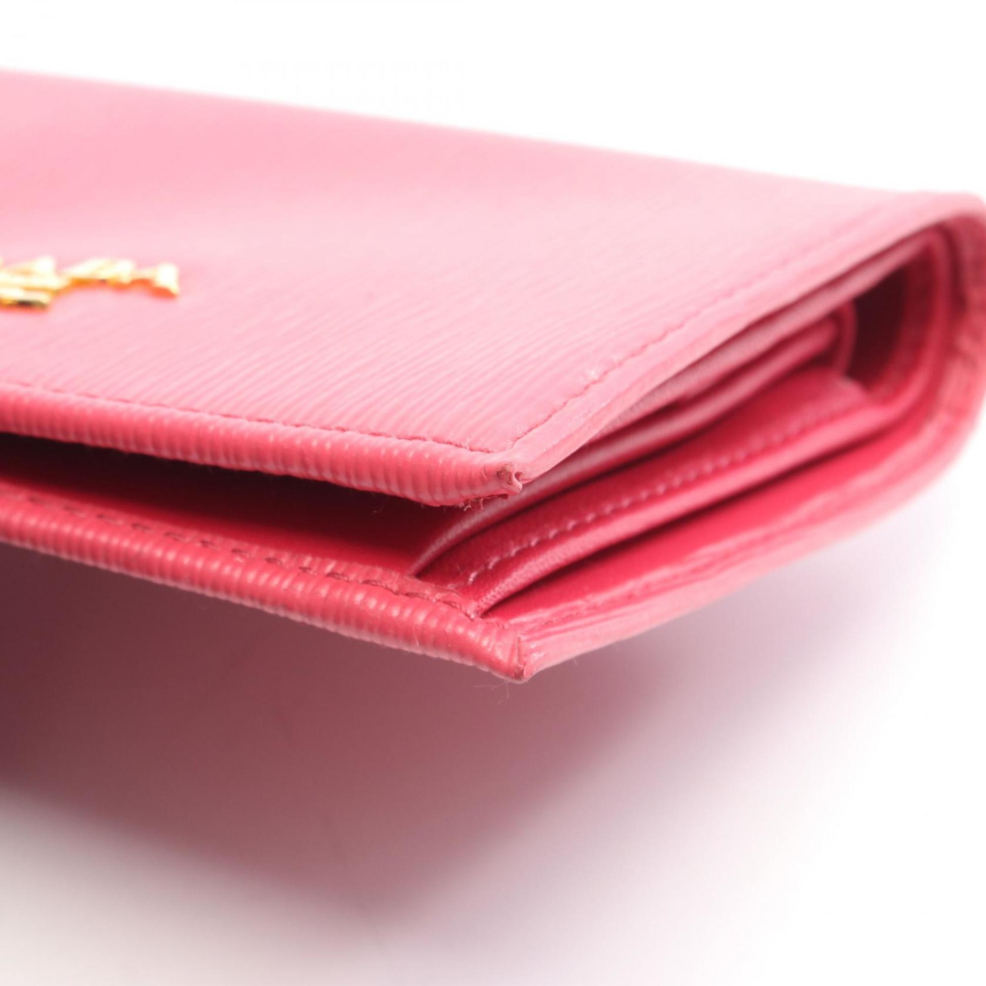 Prada Pink Leather Wallet (Bi-Fold) (Pre-Owned)