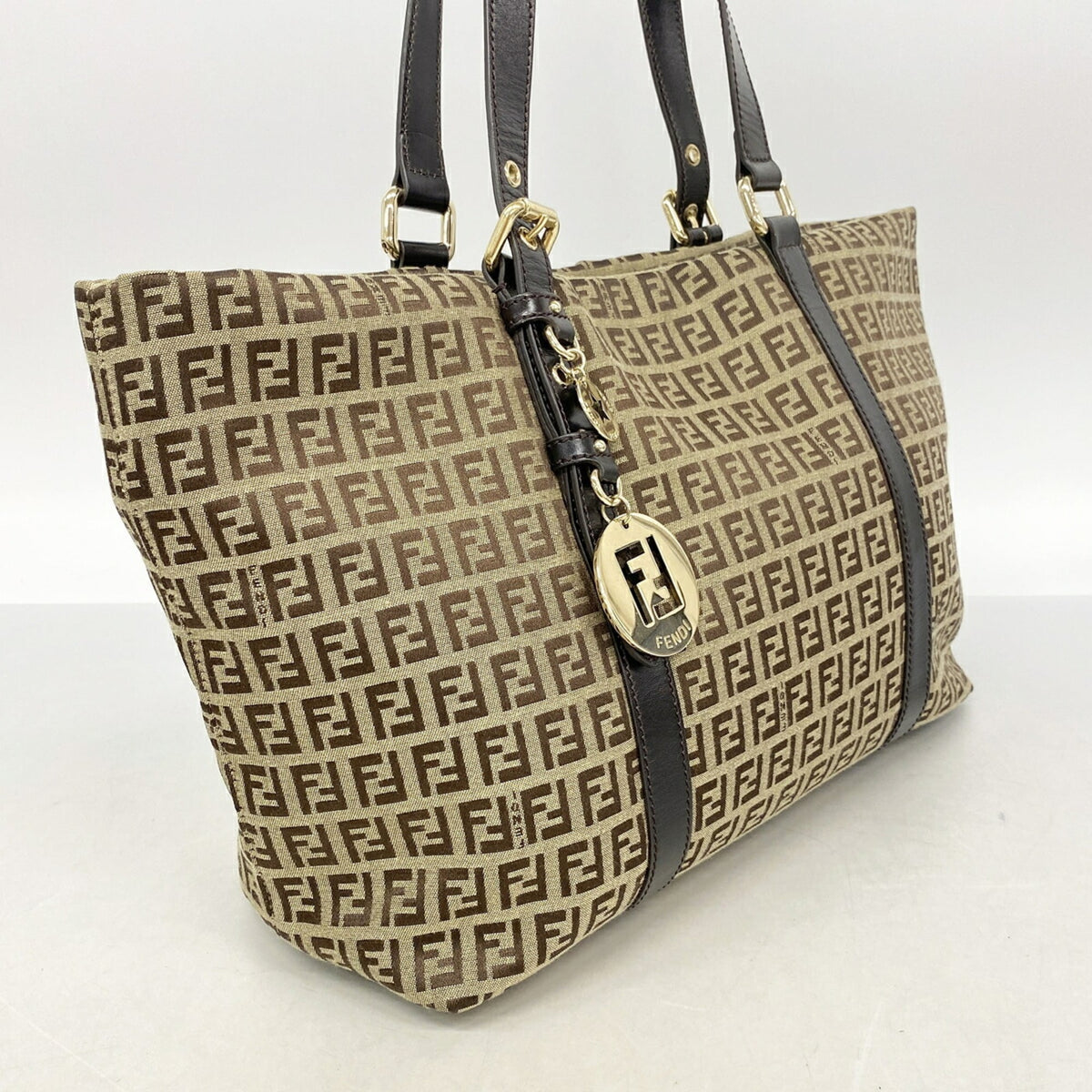 Fendi Brown Nylon Canvas Tote Bag (Pre-Owned)