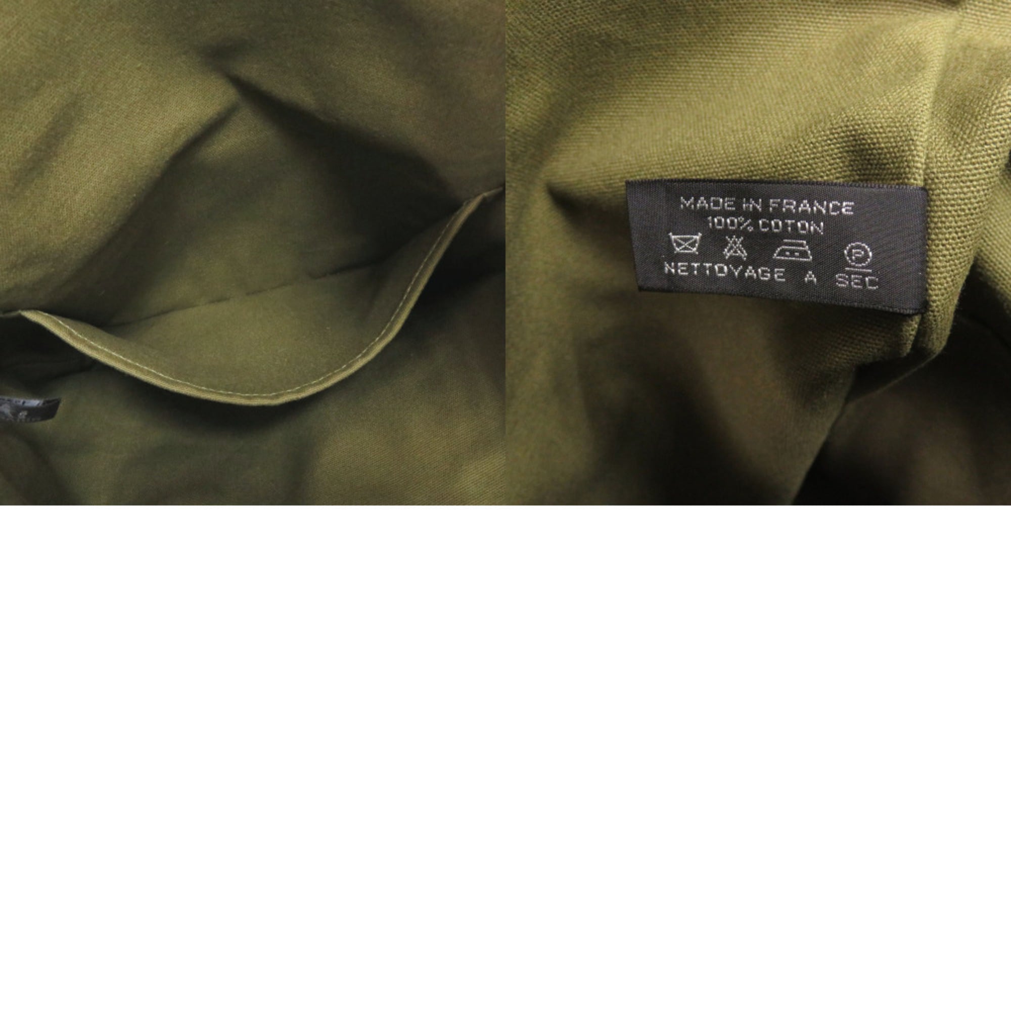 Hermes Khaki Cotton Tote Bag (Pre-Owned)