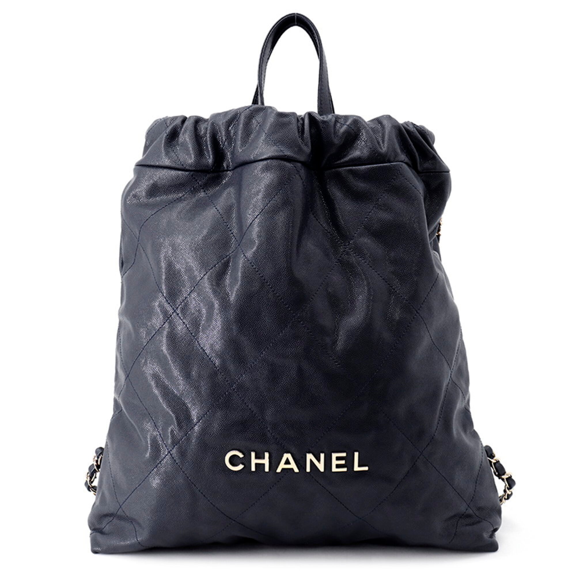 Chanel Navy Grained Calfskin Backpack (Pre-Owned)