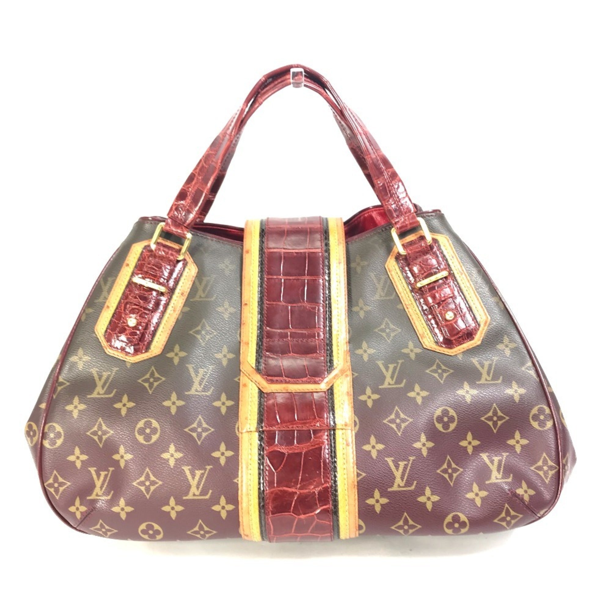Louis Vuitton Monogram Mirage Brown Red Color Canvas Boston Bag Shoulder Bag (Pre-Owned)