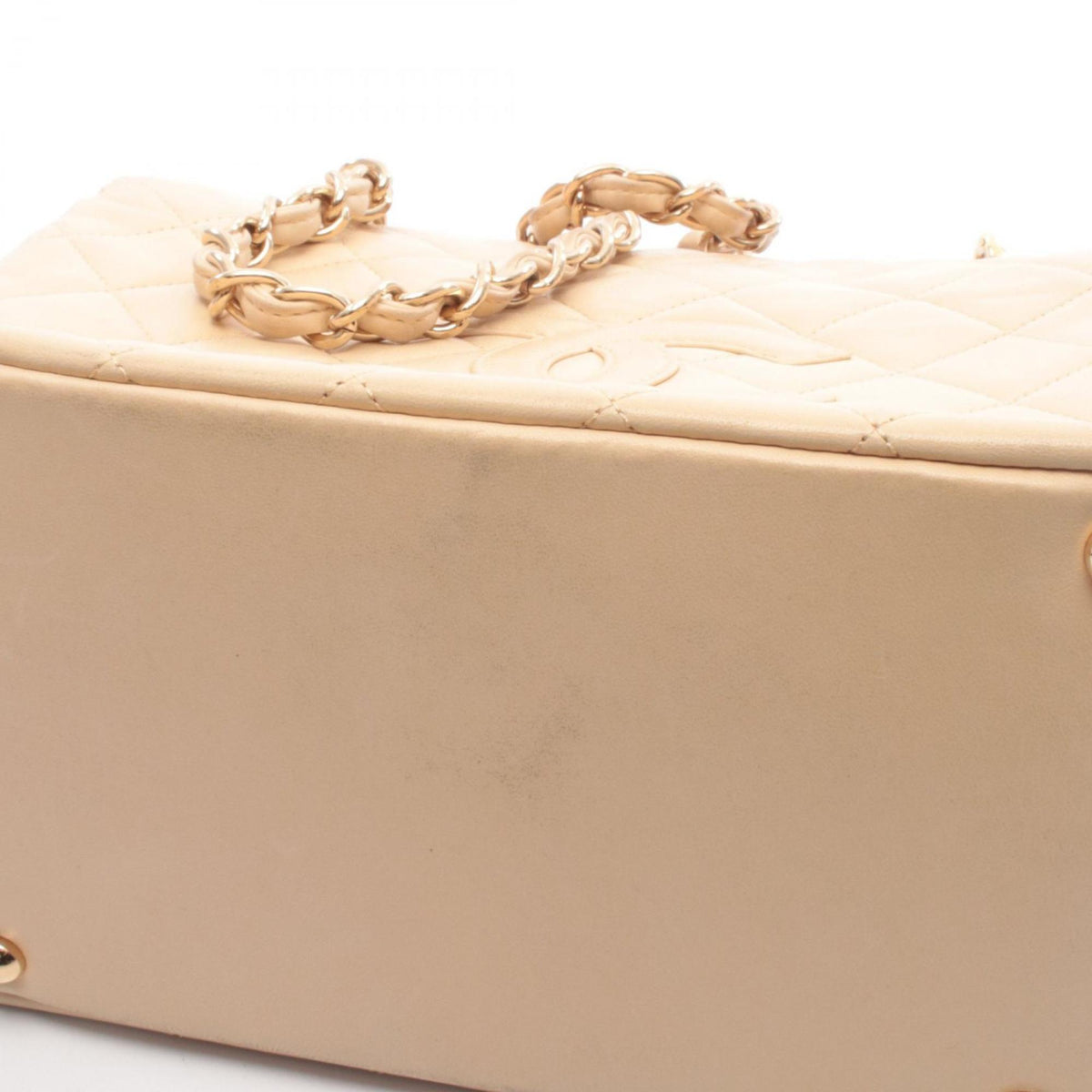 Chanel Beige Leather Handbag Shoulder Bag (Pre-Owned)