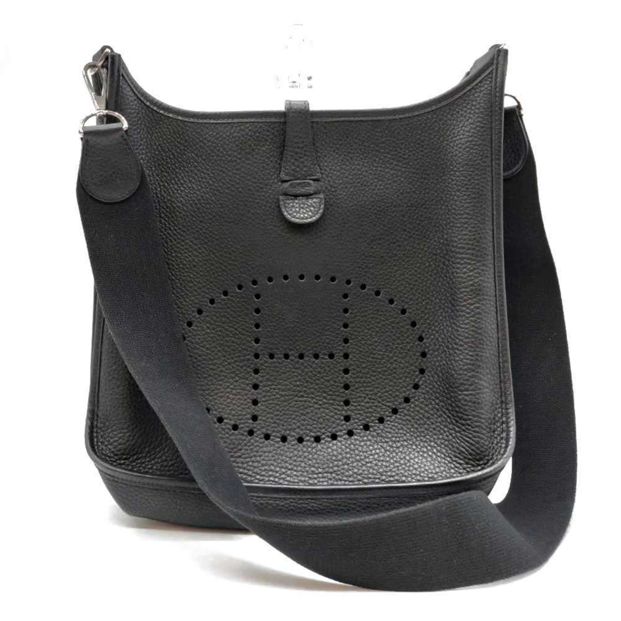Hermes Evelyne Black Taurillon Clemence Leather Shoulder Bag (Pre-Owned)