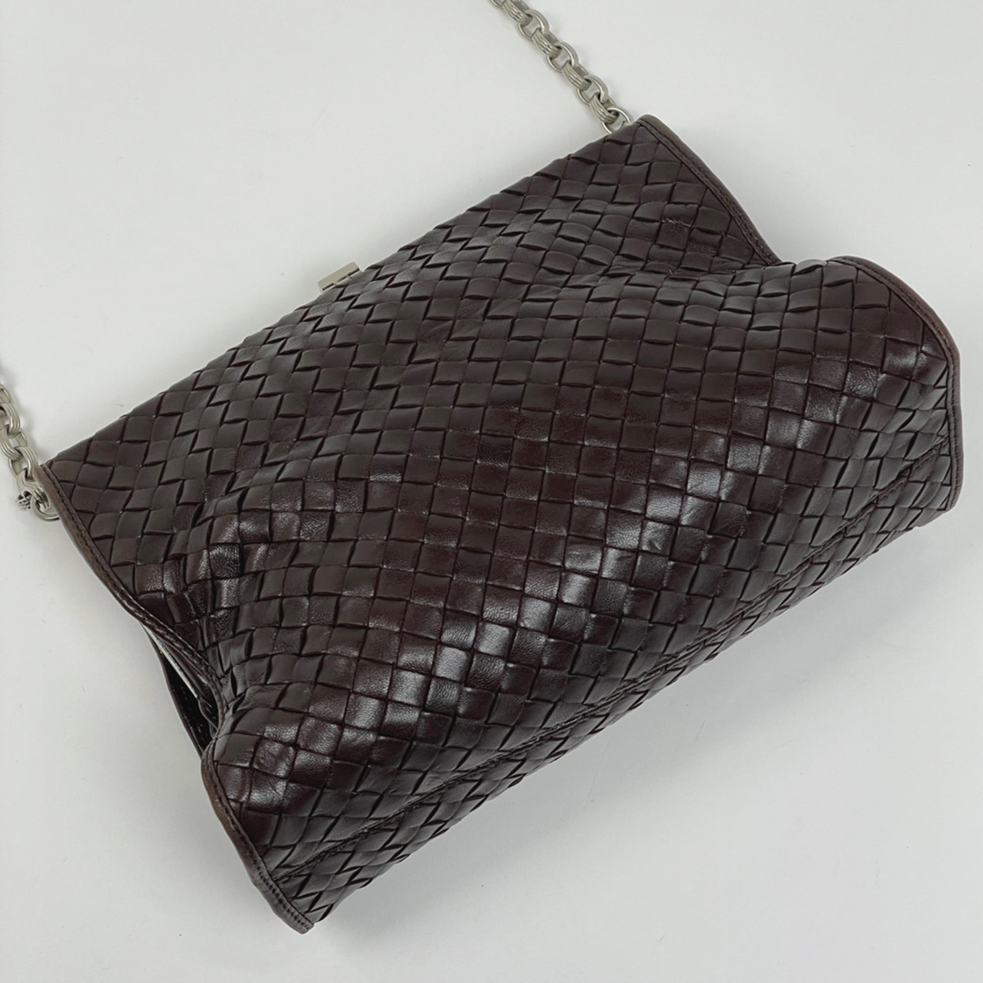 Bottega Veneta Brown Intrecciato Leather Shoulder Bag (Pre-Owned)