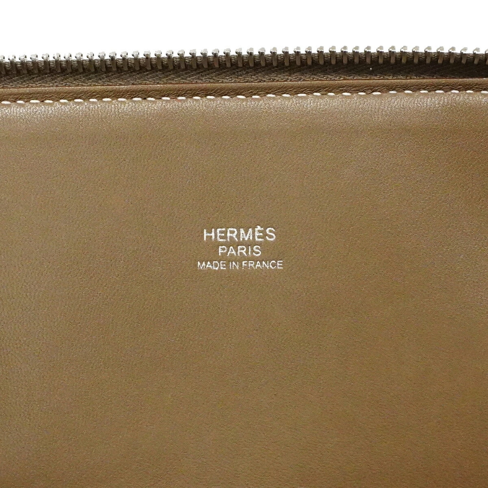 Hermes Etoupe Gray Taurillon Clemence Leather Handbag (Pre-Owned)
