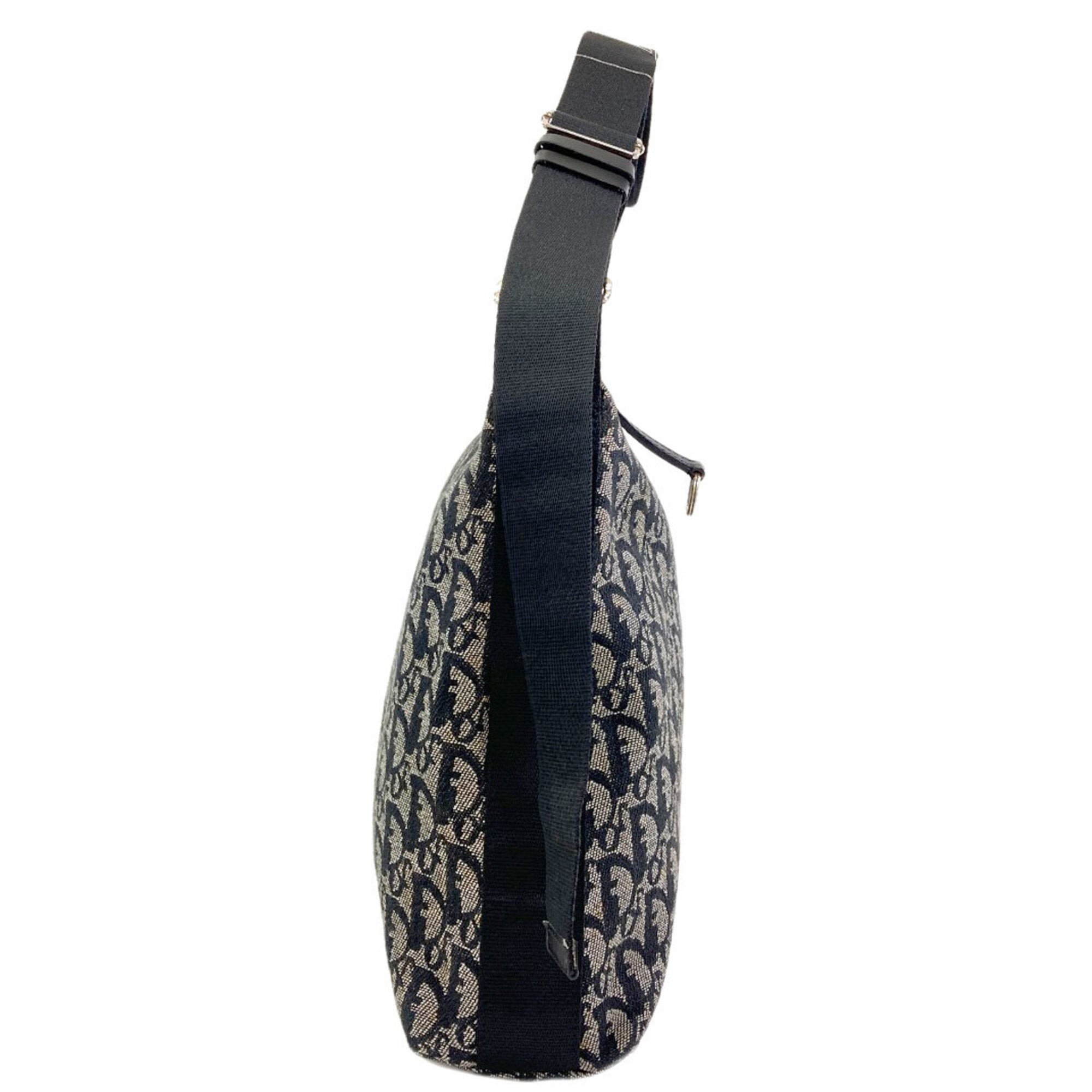 Christian Dior Trotter Black Canvas Shoulder Bag (Pre-Owned)