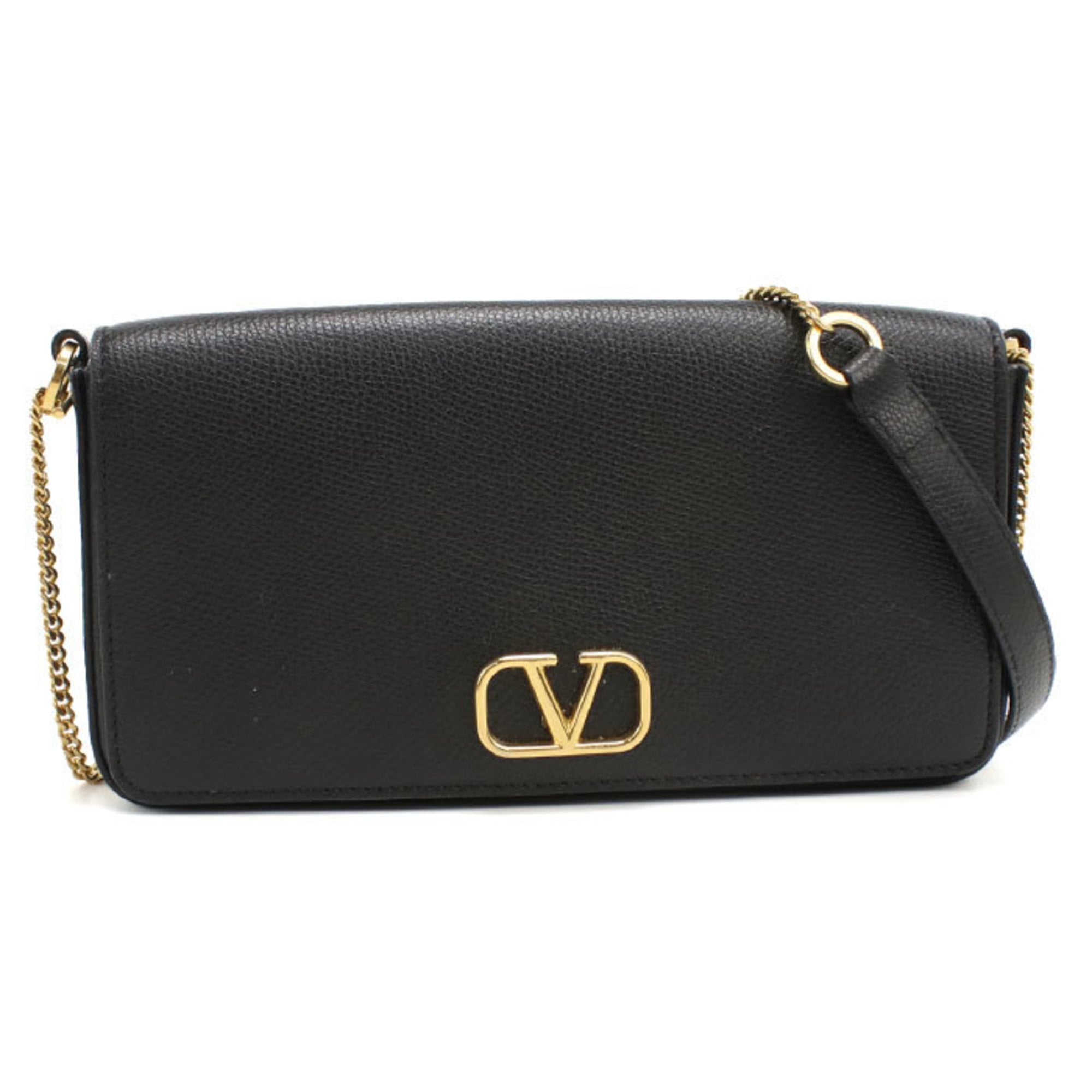 Valentino Garavani Black Leather Shoulder Bag (Pre-Owned)