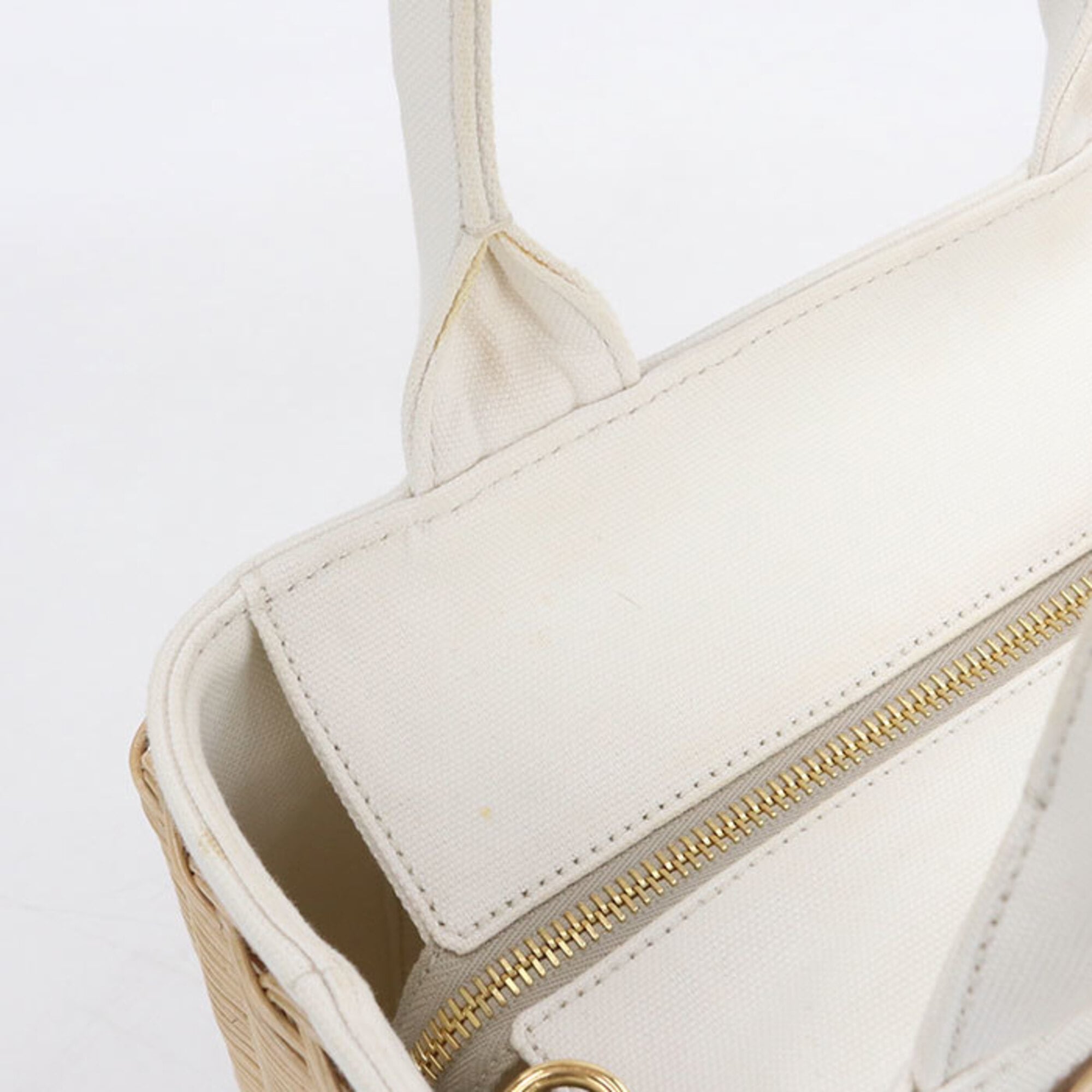 Prada Beige Cotton Canvas Tote Bag (Pre-Owned)