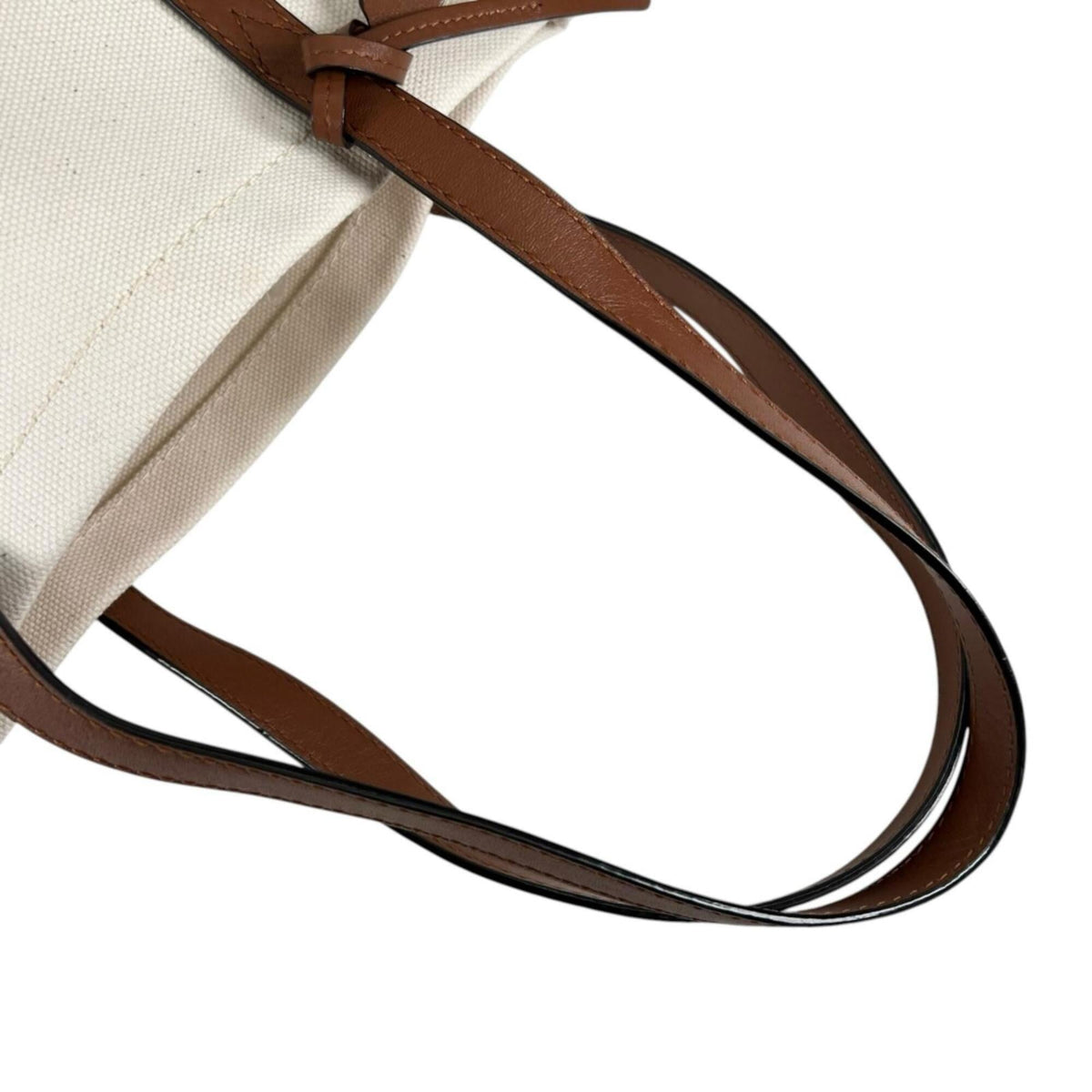 Jimmy Choo Brown White Canvas Leather Tote Bag (Pre-Owned)