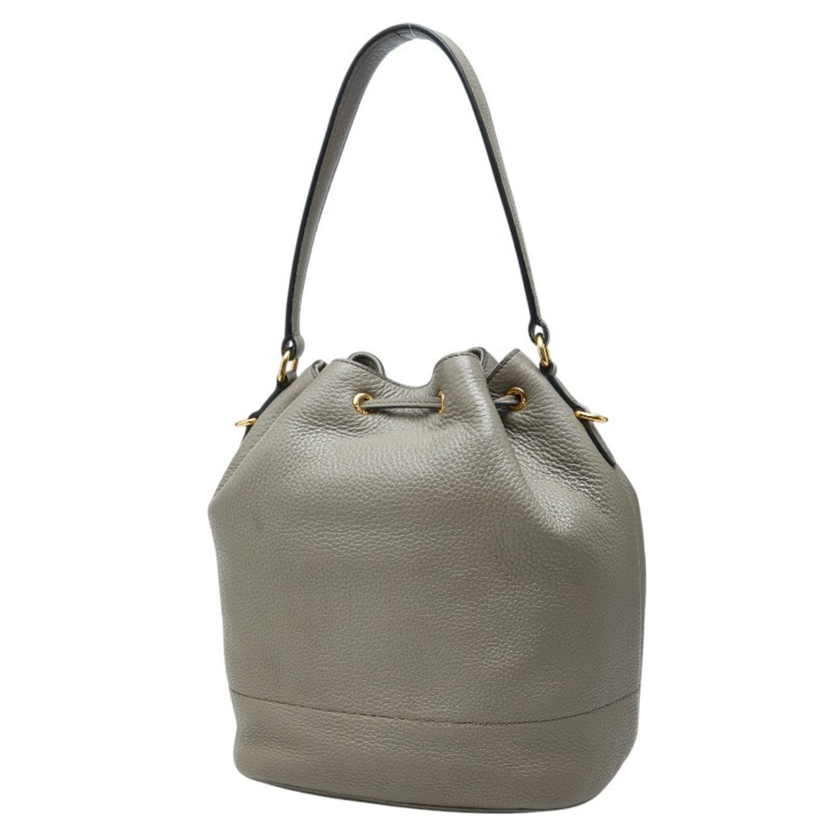 Prada Grayish Leather Handbag Shoulder Bag (Pre-Owned)