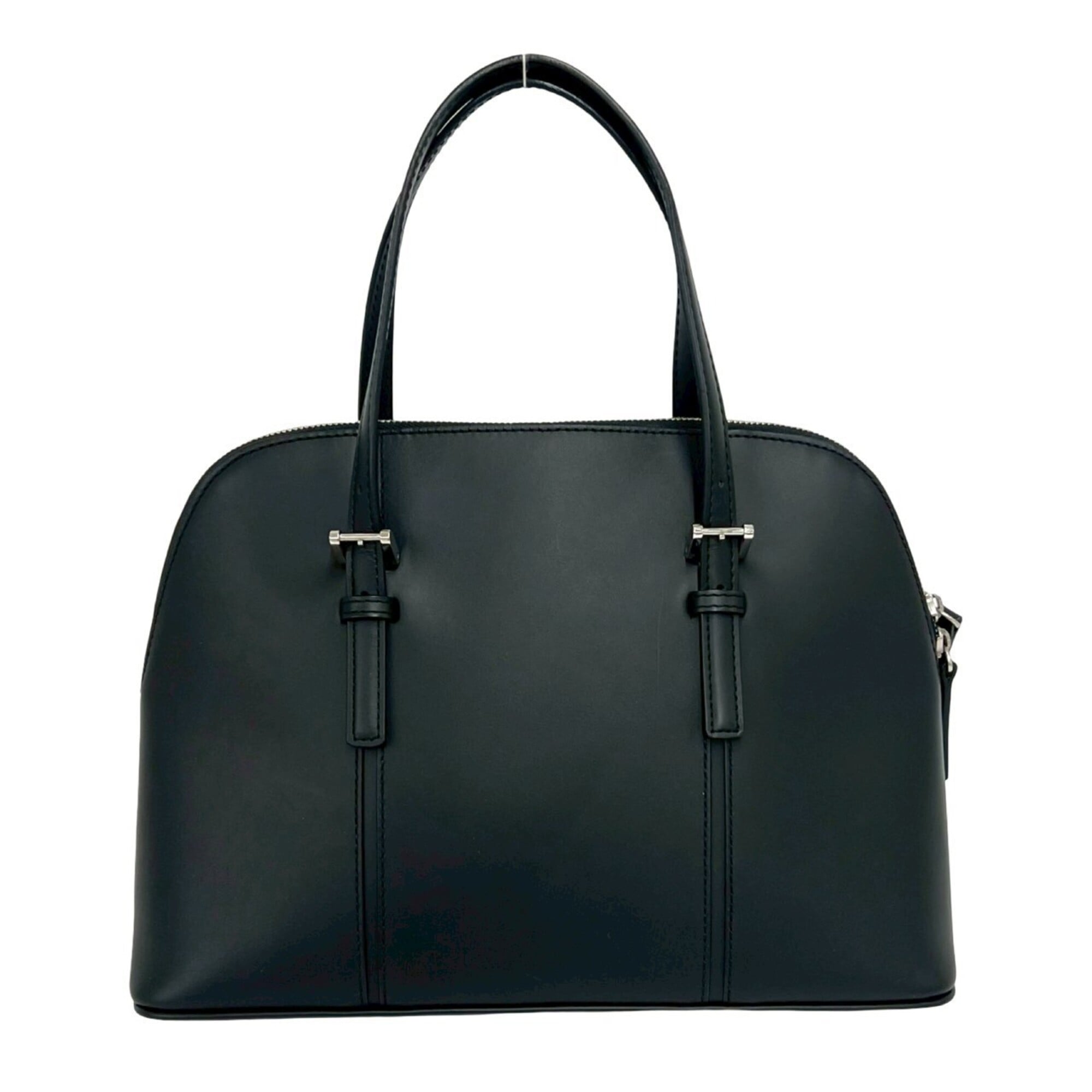 Burberry Black Leather Boston Bag Handbag (Pre-Owned)