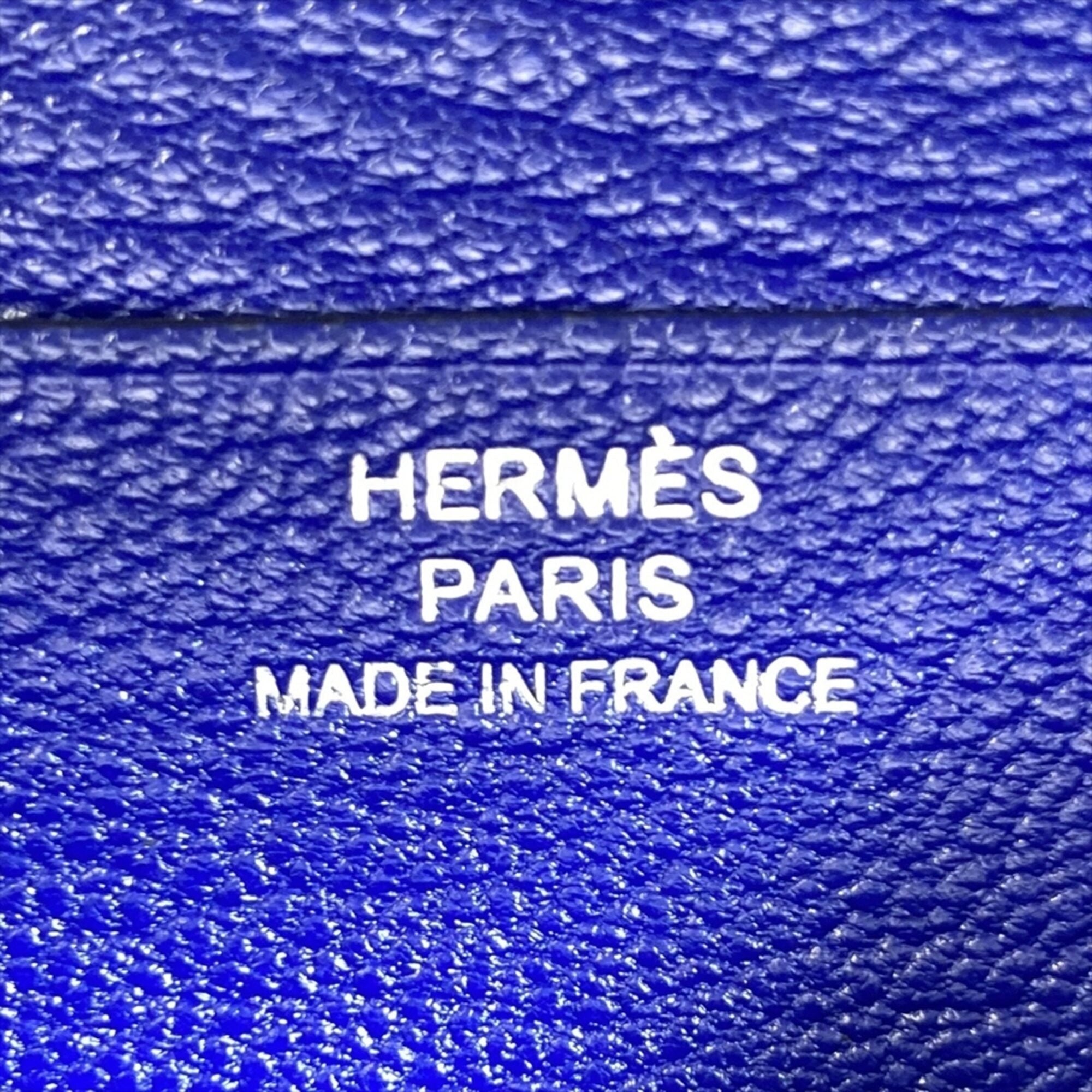 Hermes Blue Chevre Leather Long Wallet (Bi-Fold) (Pre-Owned)
