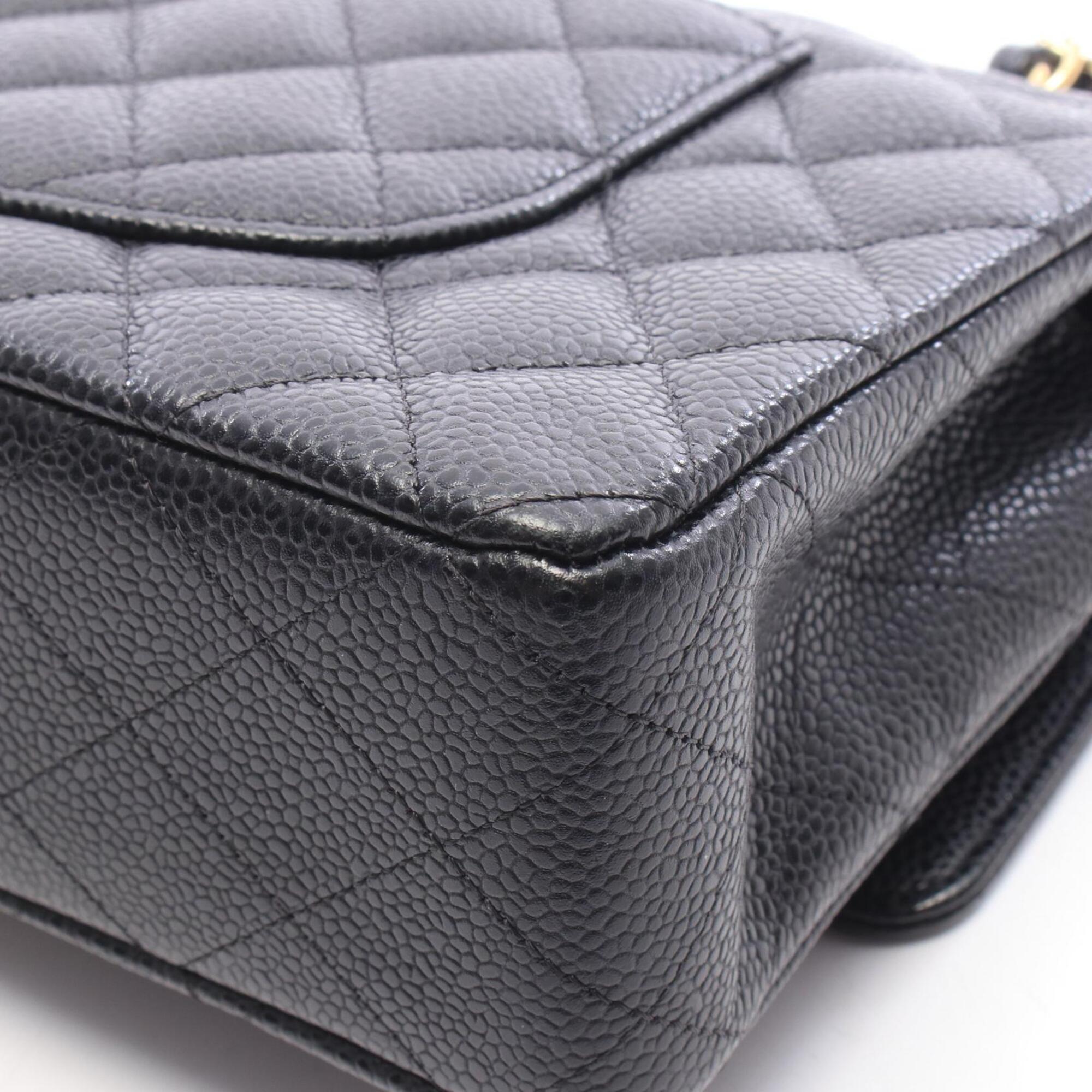 Chanel Black Grained Calfskin Handbag Shoulder Bag (Pre-Owned)