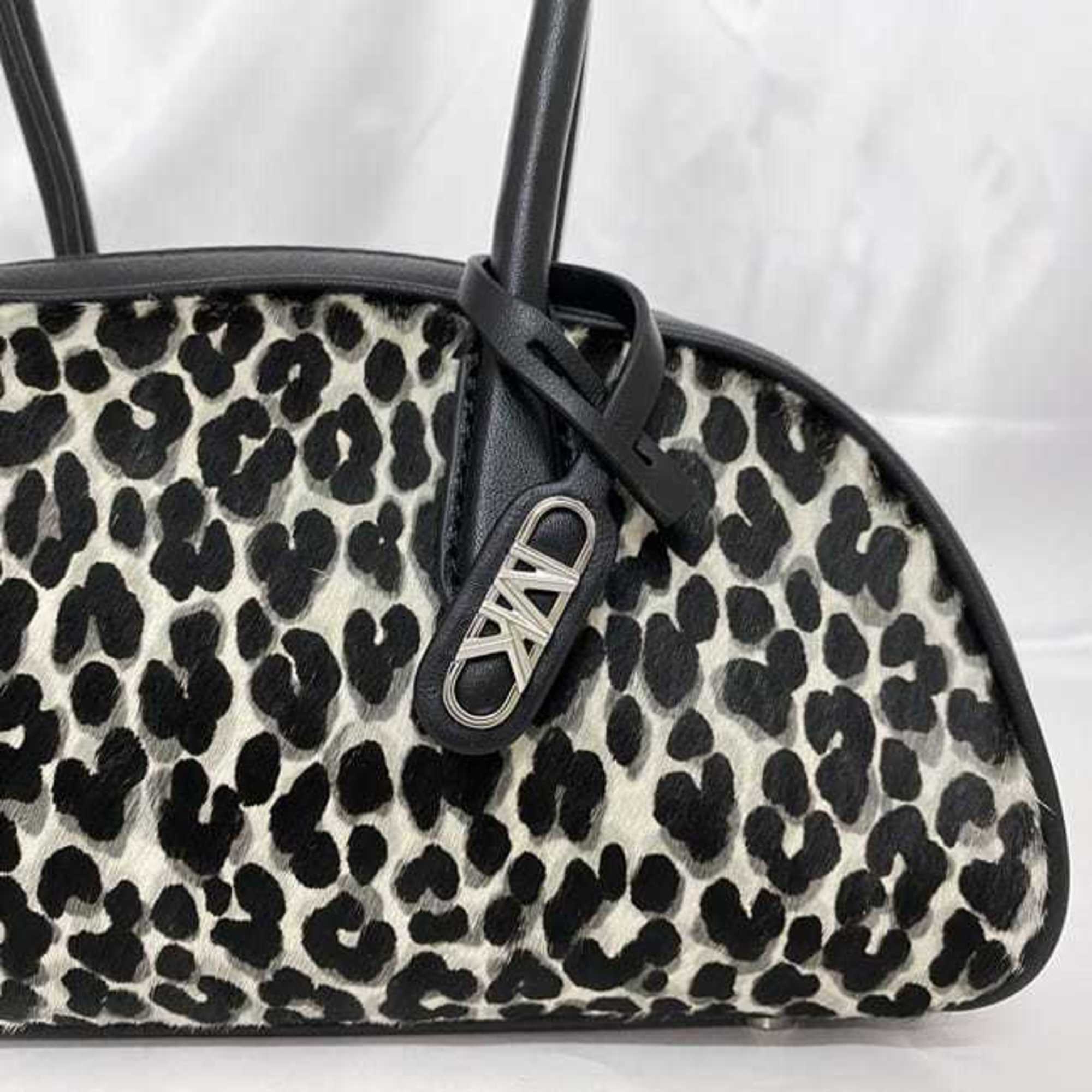 Michael Kors Black Gray White Leather Leather Handbag (Pre-Owned)