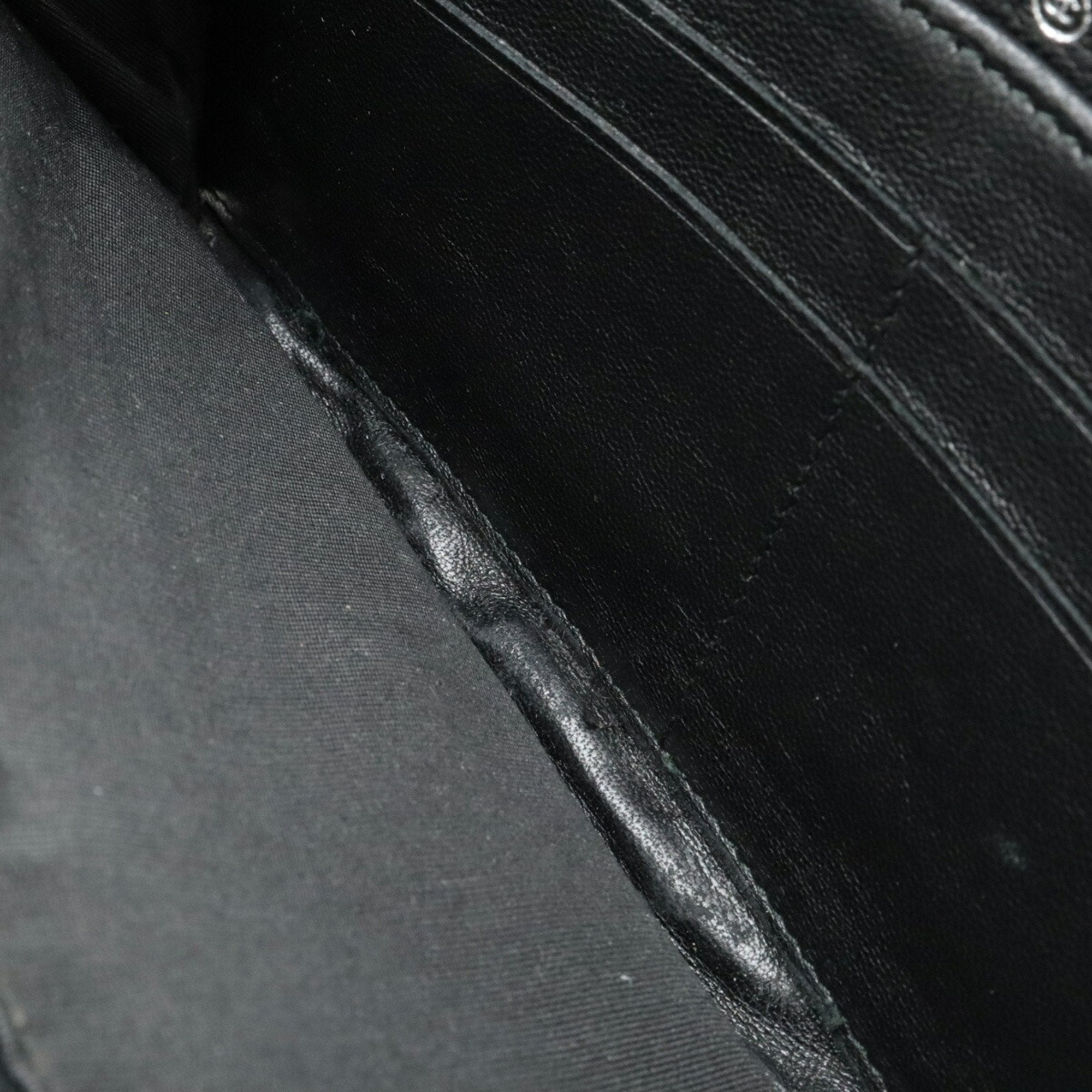 Chanel Black Leather Long Wallet (Bi-Fold) (Pre-Owned)