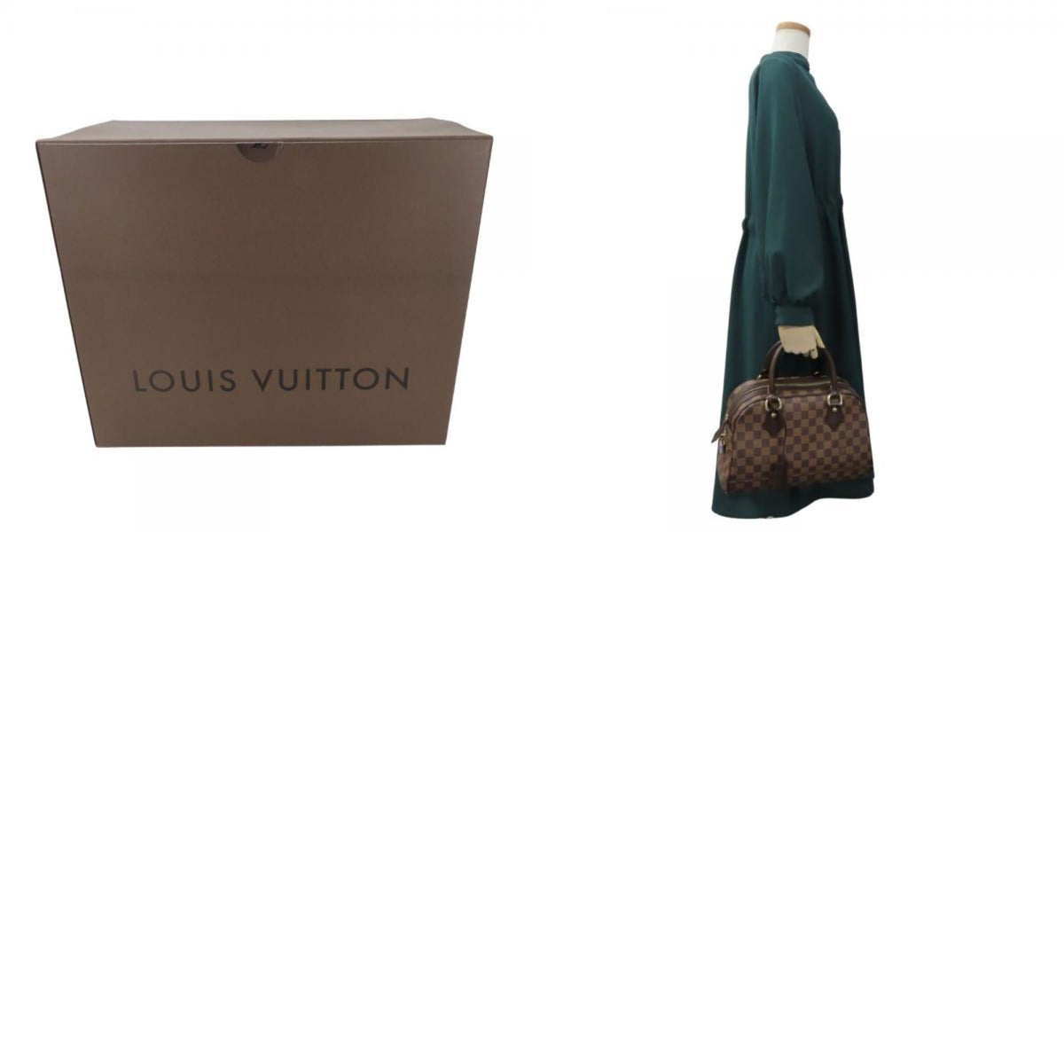Louis Vuitton Brown Ebene Damier Canvas Leather Handbag (Pre-Owned)