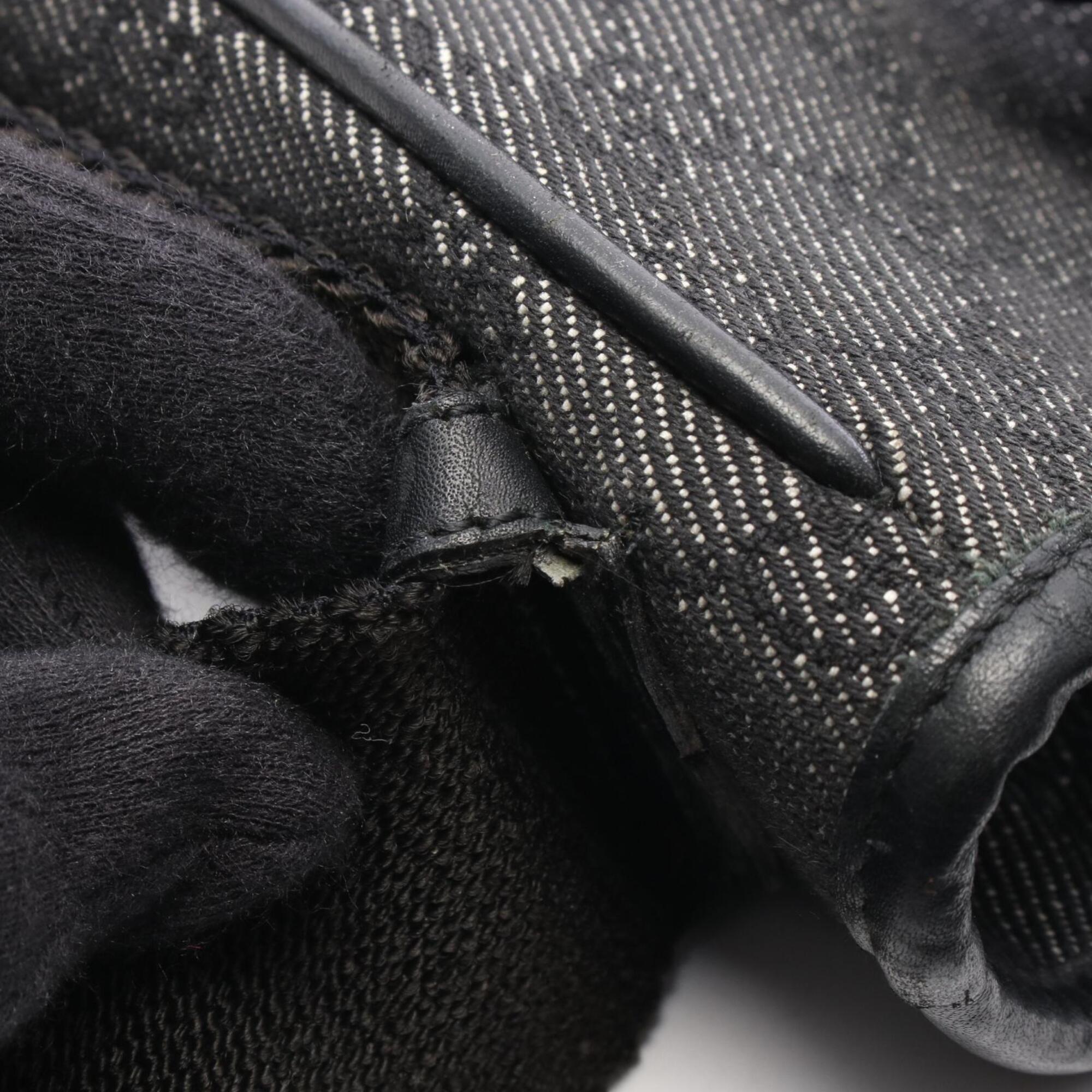 Gucci Black Denim Leather Shoulder Bag (Pre-Owned)