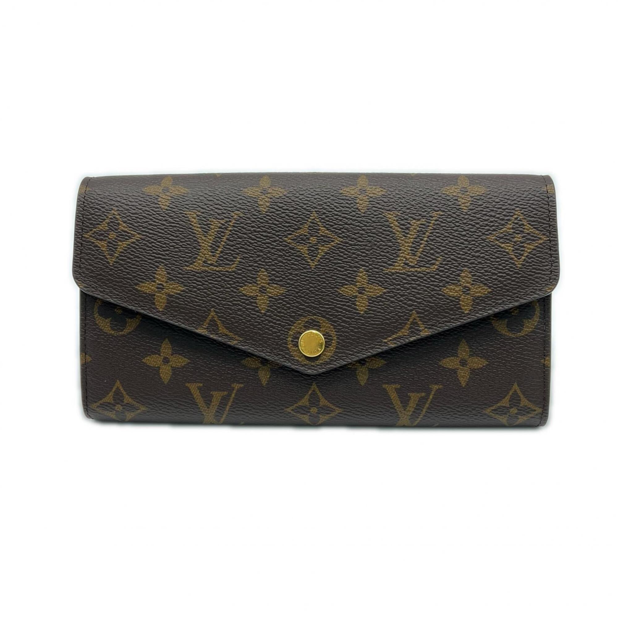 Louis Vuitton Monogram Beige Brown Monogram Coated Canvas Long Wallet (Bi-Fold) (Pre-Owned)