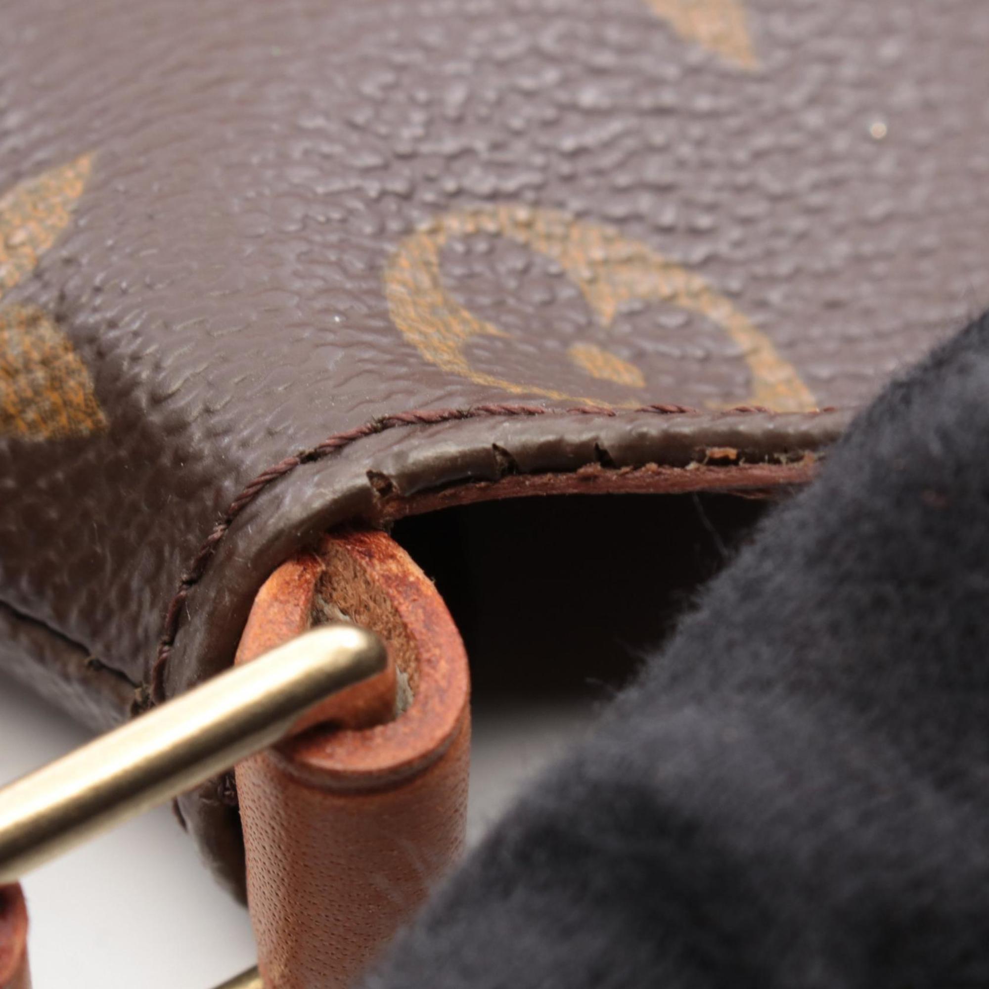 Louis Vuitton Brown Coated Canvas Leather Handbag Shoulder Bag (Pre-Owned)