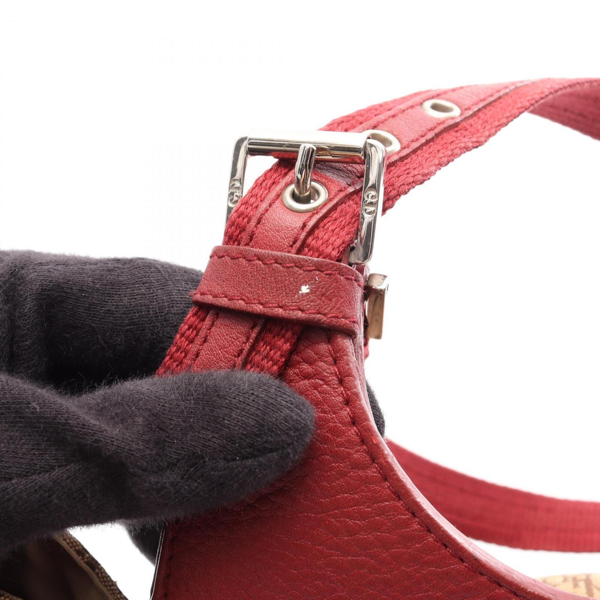 Christian Dior Beige Red Color Trotter Handbag (Pre-Owned)