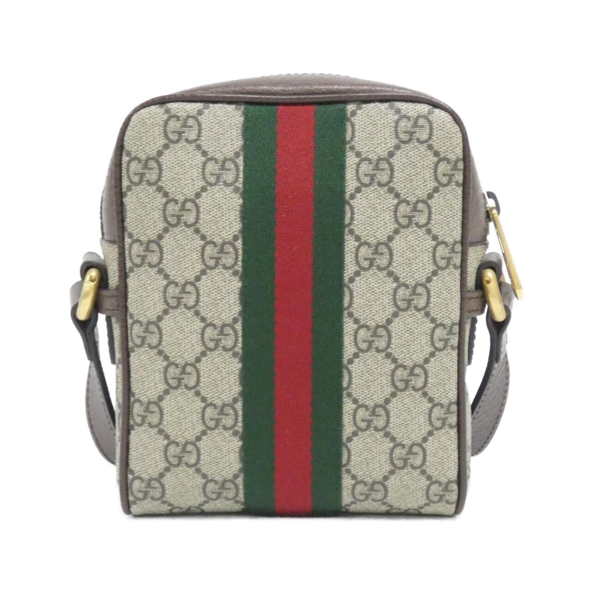 Gucci Beige Brown Gg Supreme Canvas Shoulder Bag (Pre-Owned)