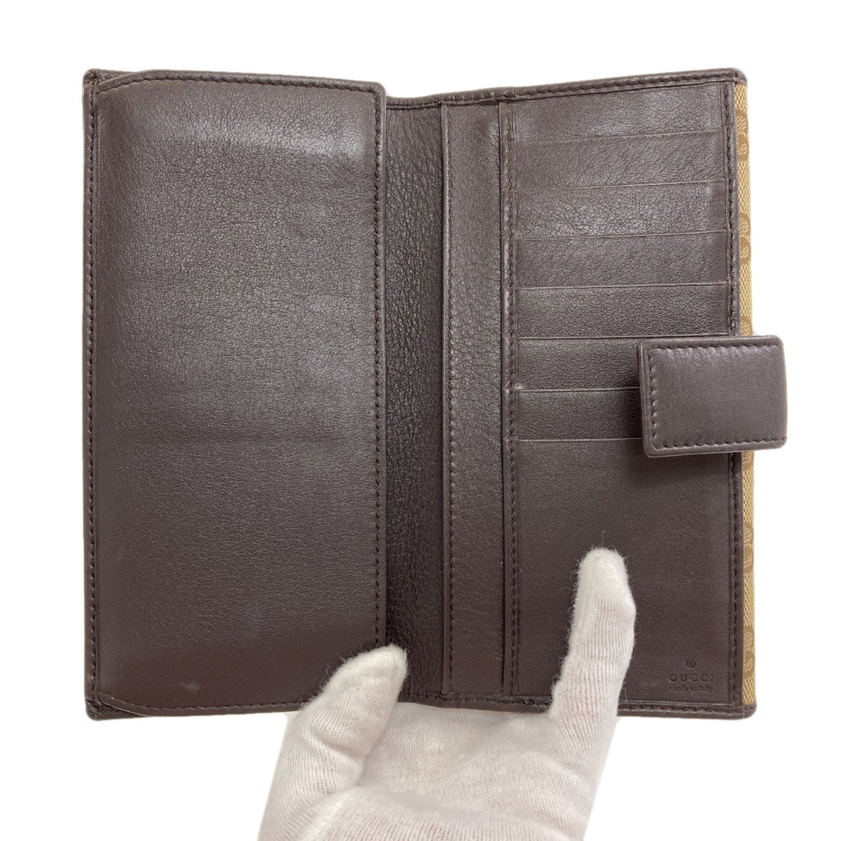 Gucci Brown Canvas Wallet (Tri-Fold) (Pre-Owned)