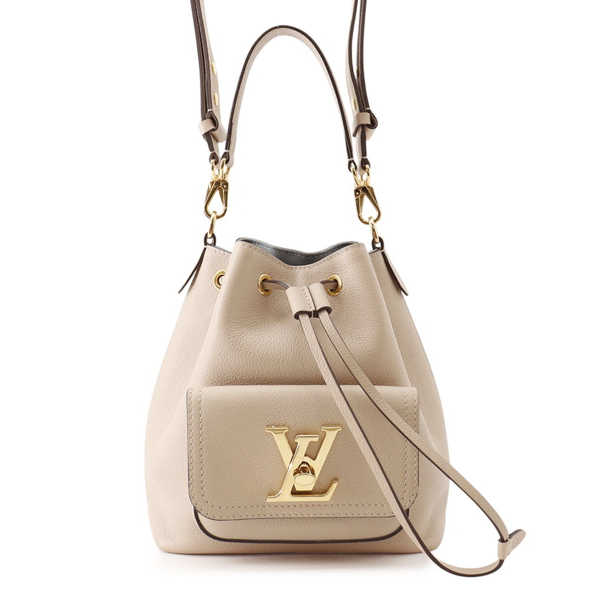Louis Vuitton Beige Leather Handbag Shoulder Bag (Pre-Owned)
