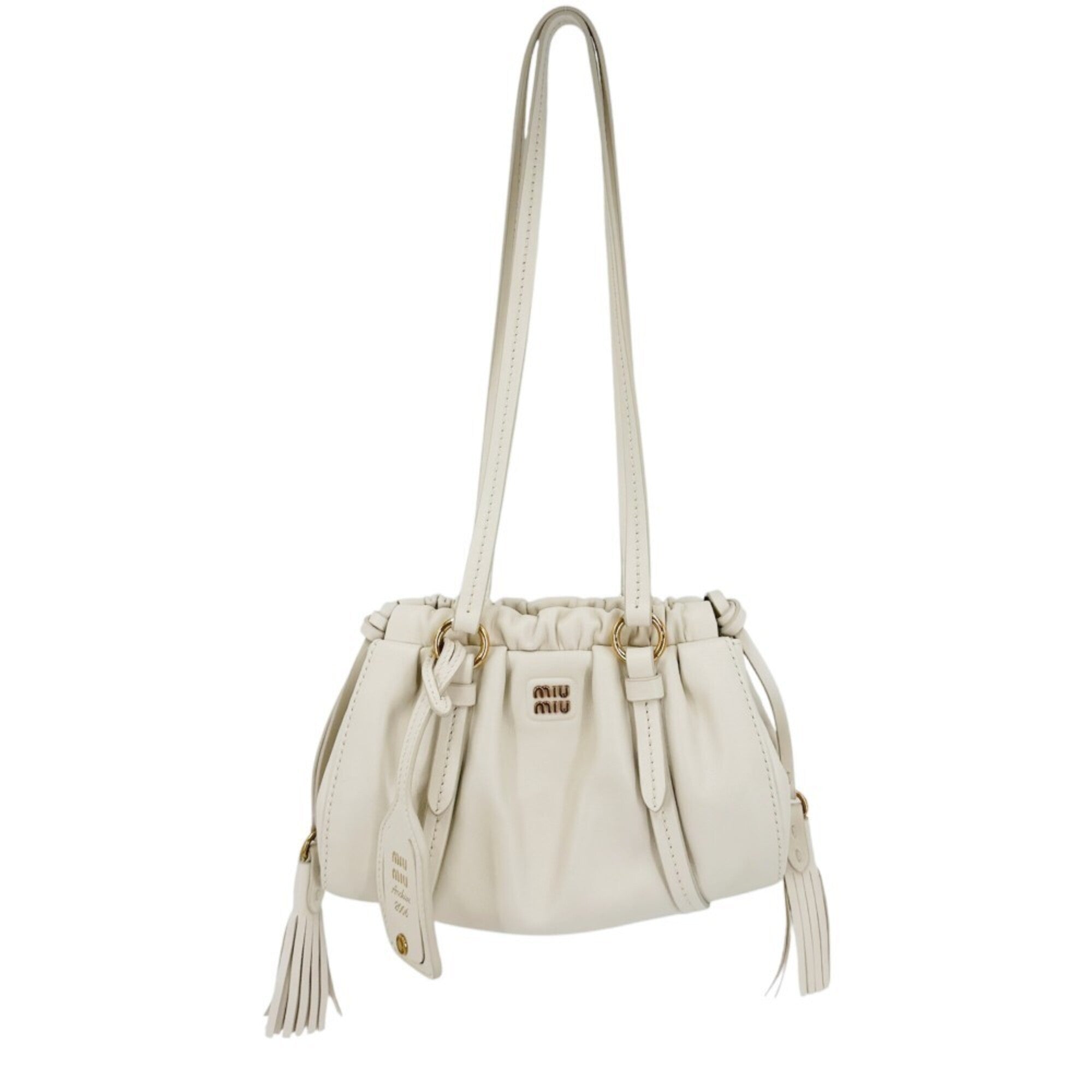 Miu Miu Ivory Leather Handbag (Pre-Owned)