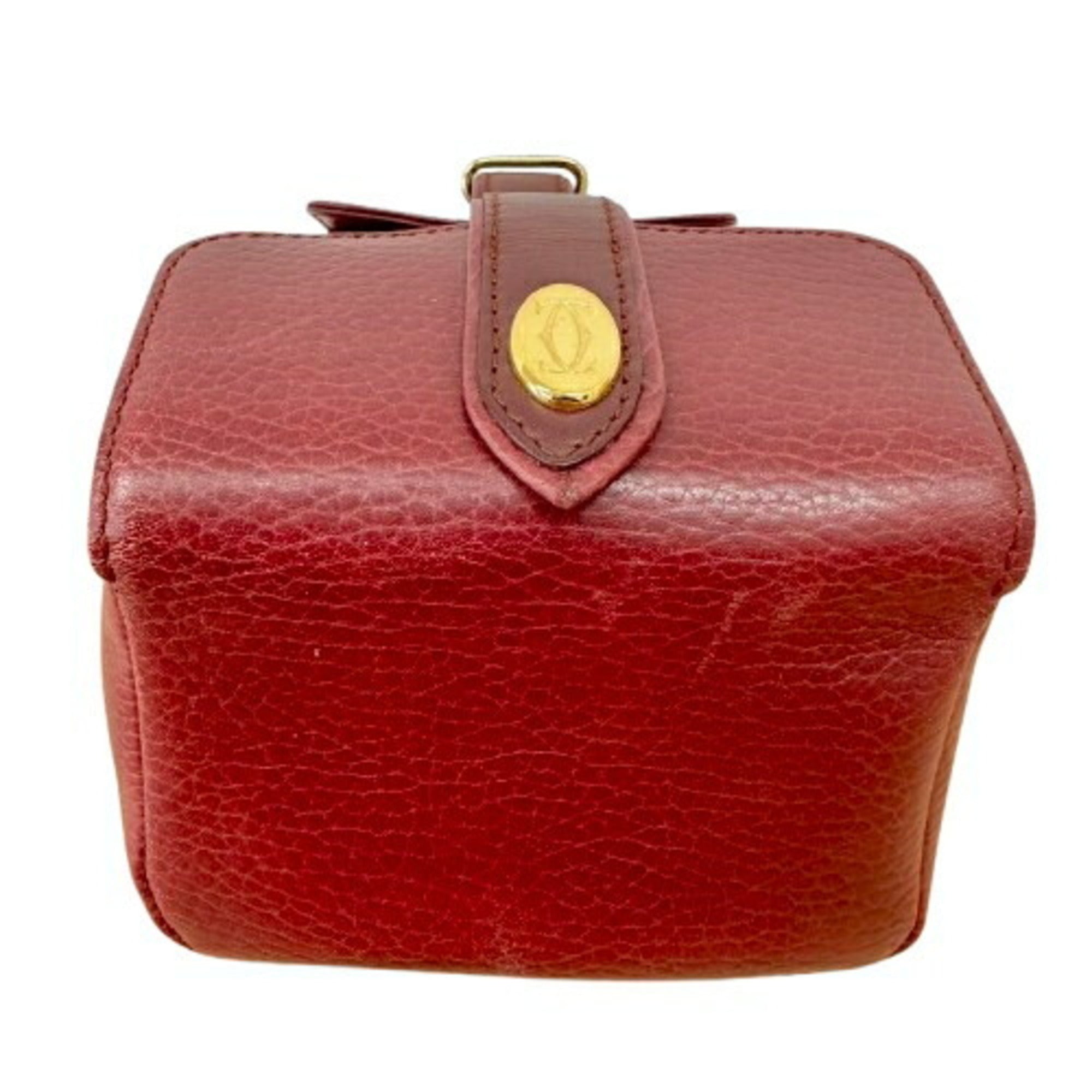 Cartier Bordeaux Leather Vanity Bag (Pre-Owned)