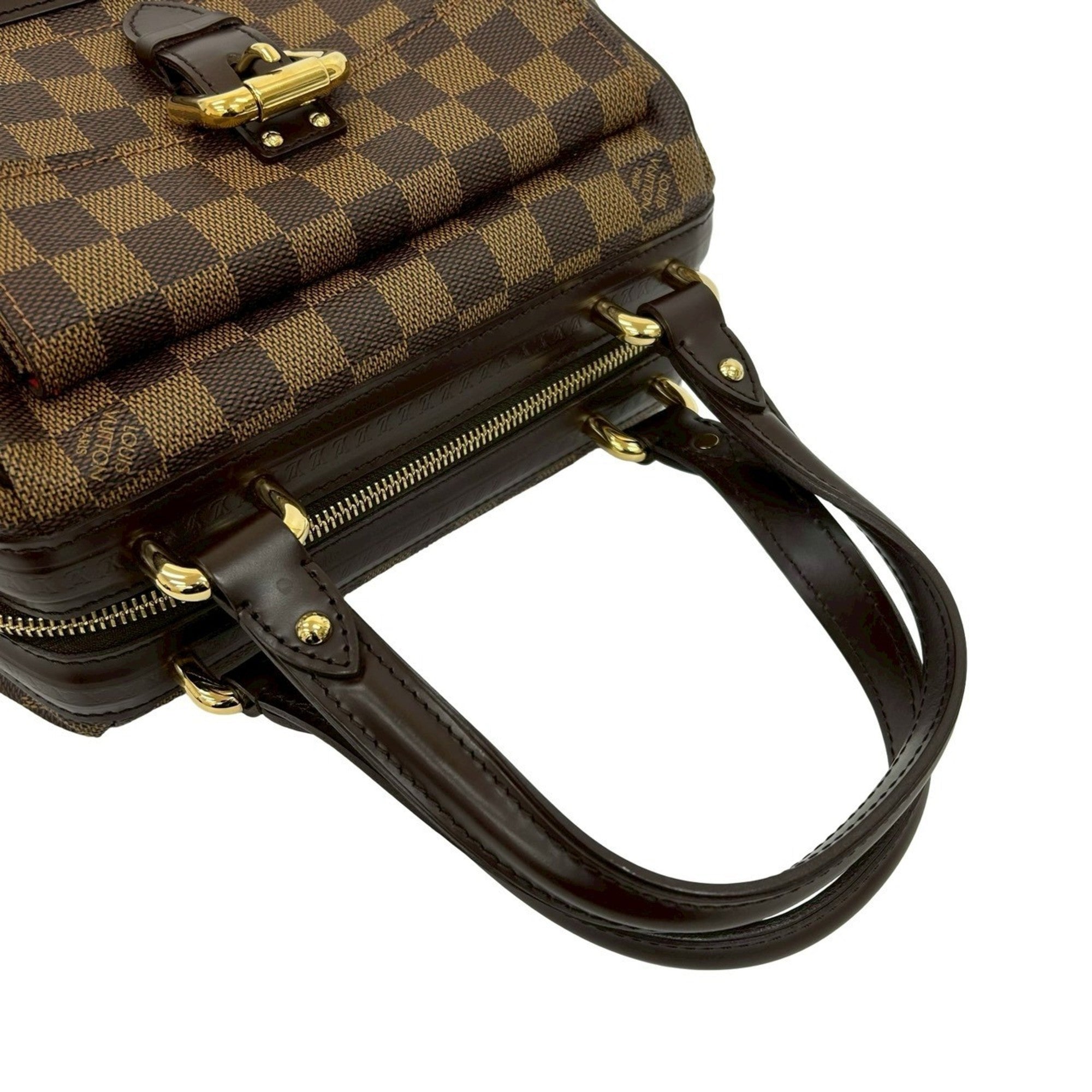 Louis Vuitton Brown Leather Pvc Boston Bag Handbag Tote Bag (Pre-Owned)