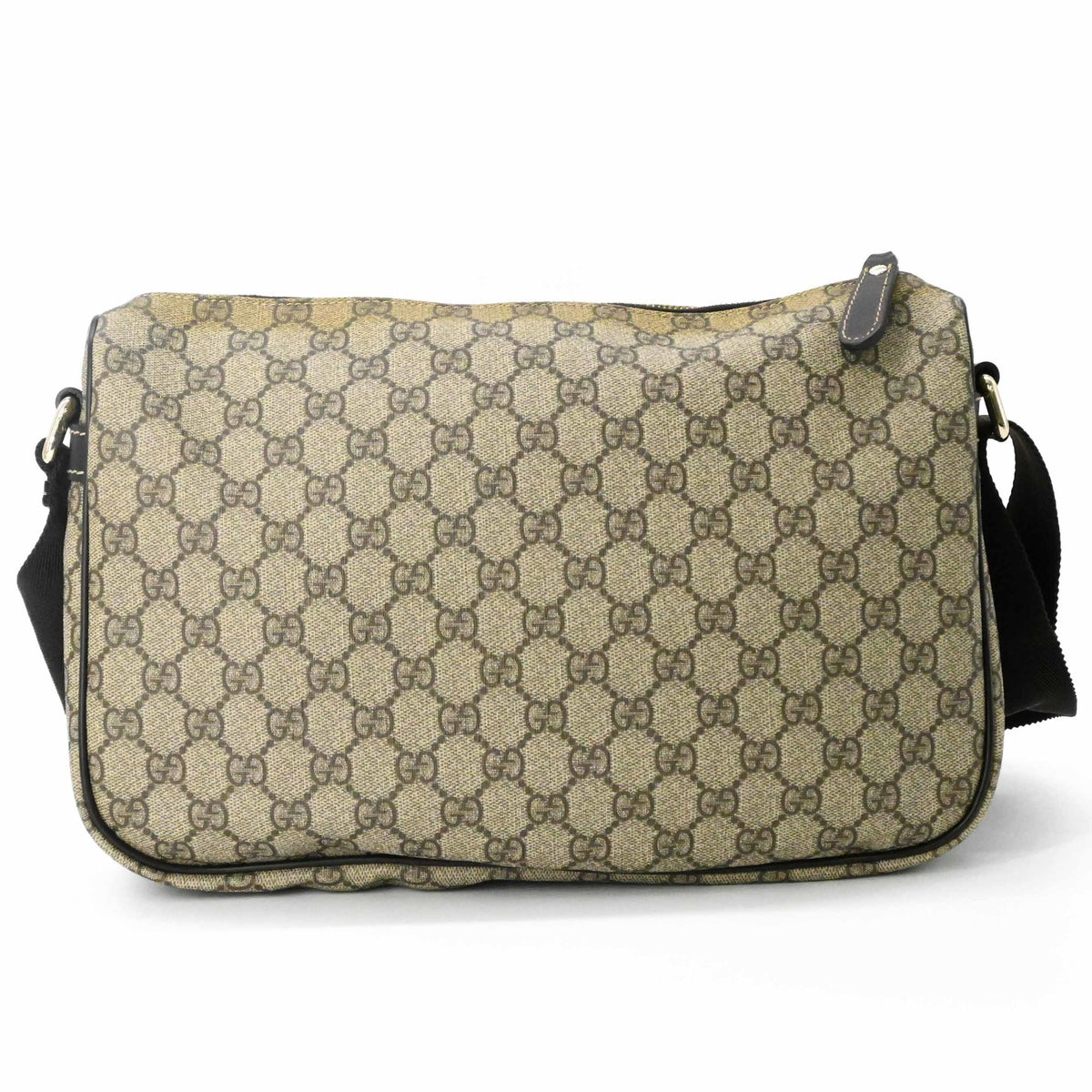 Gucci Beige Brown Gg Supreme Leather Shoulder Bag (Pre-Owned)