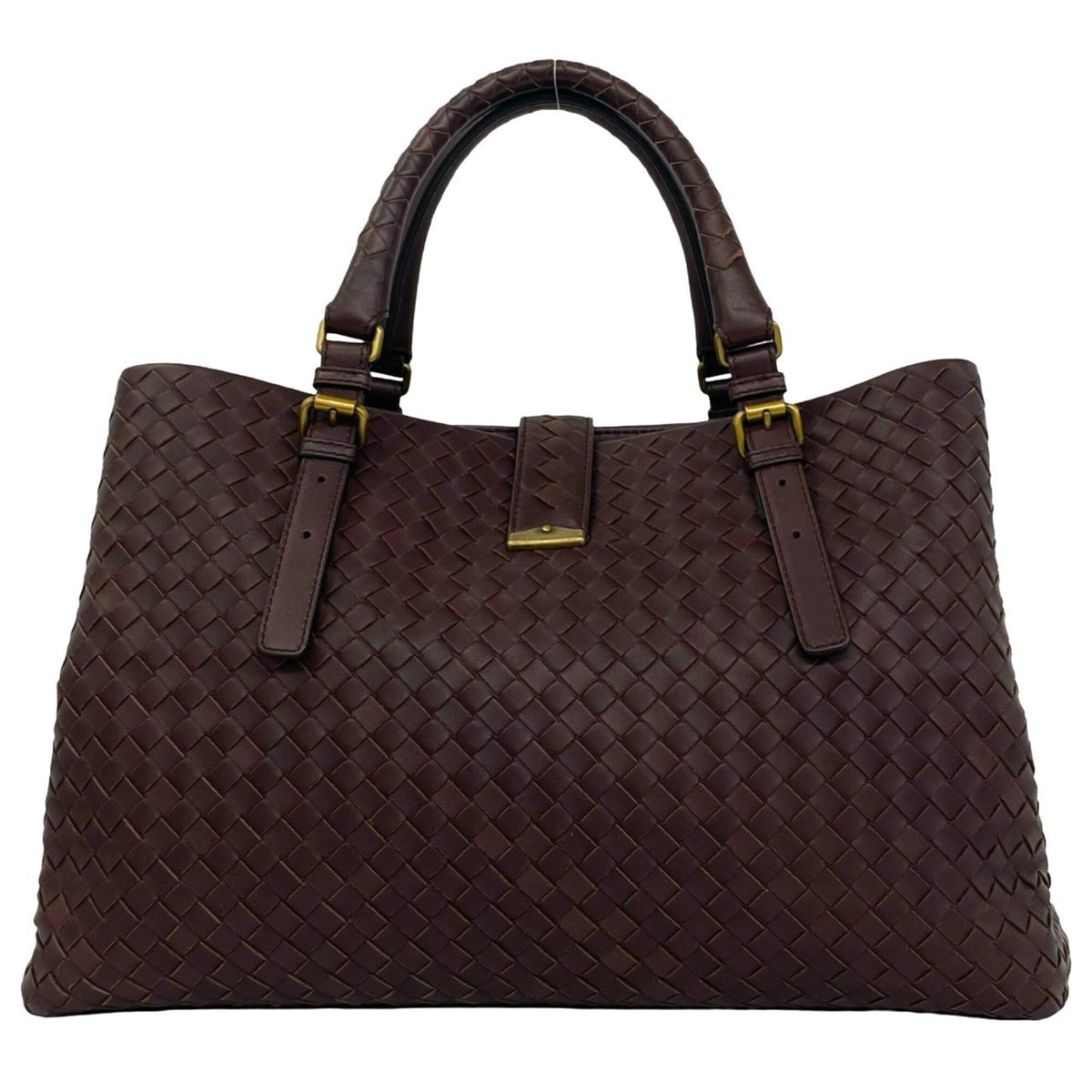Bottega Veneta Brown Leather Boston Bag Handbag (Pre-Owned)