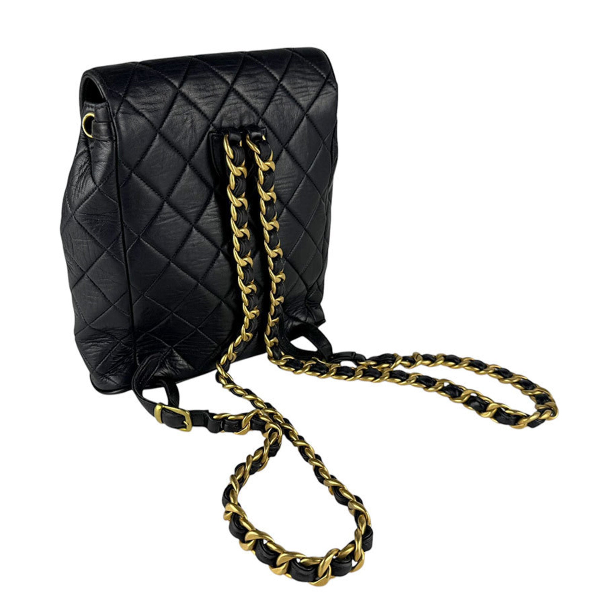 Chanel Black Leather Backpack (Pre-Owned)