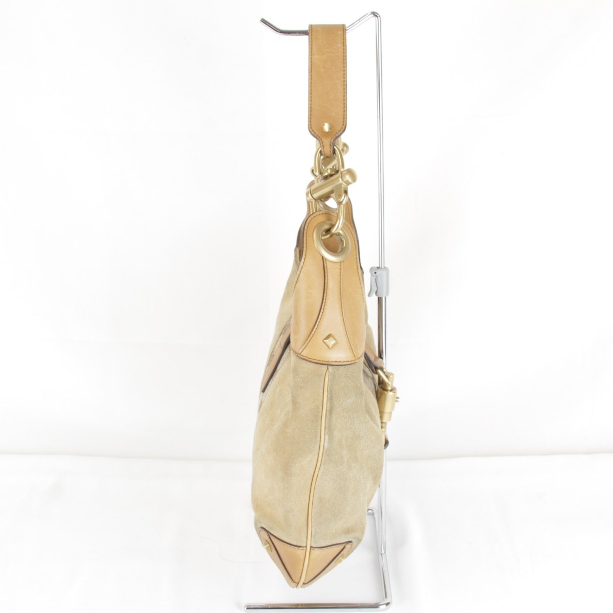 Gucci New Jackie Beige Suede Leather Handbag (Pre-Owned)