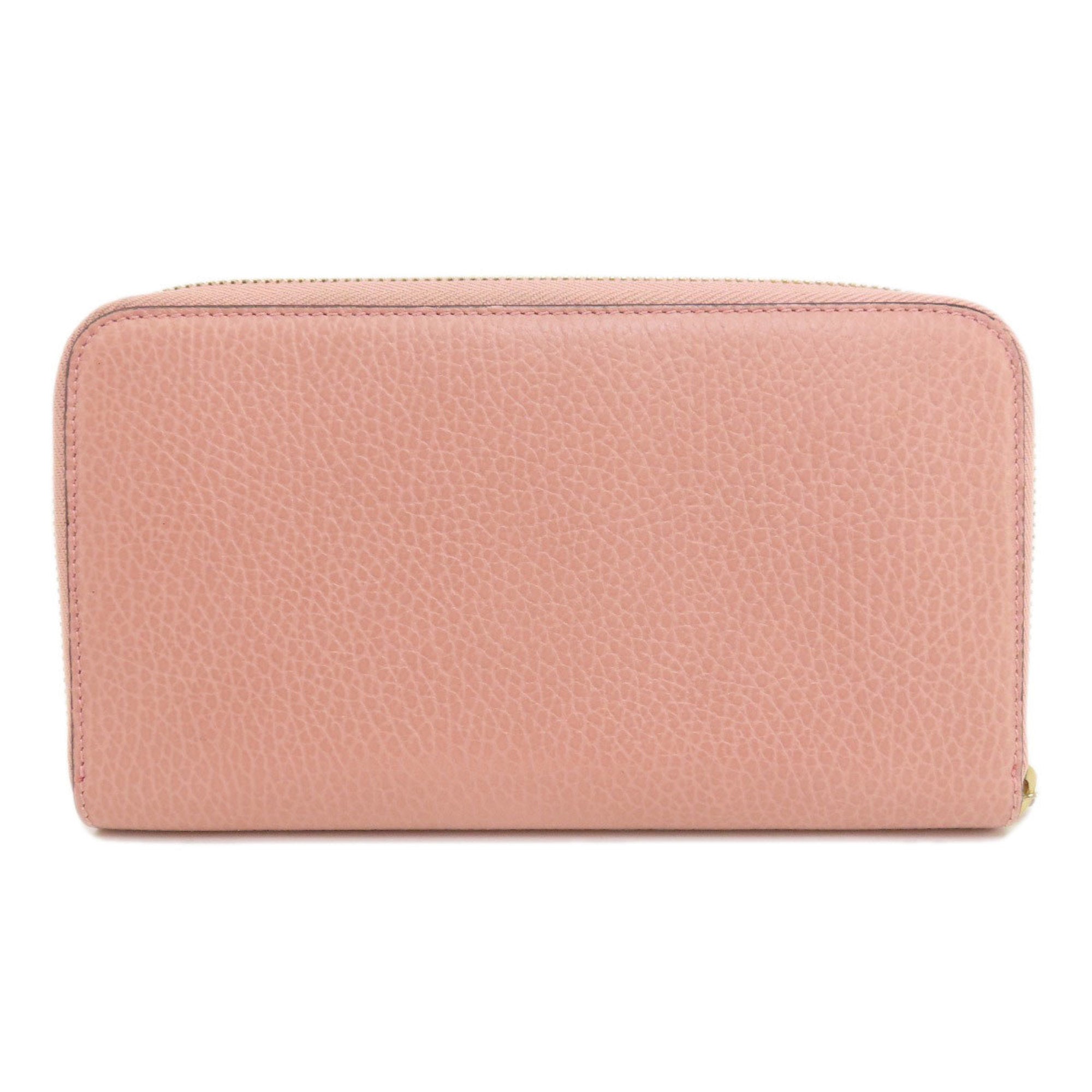 Gucci Pink Leather Long Wallet (Bi-Fold) (Pre-Owned)