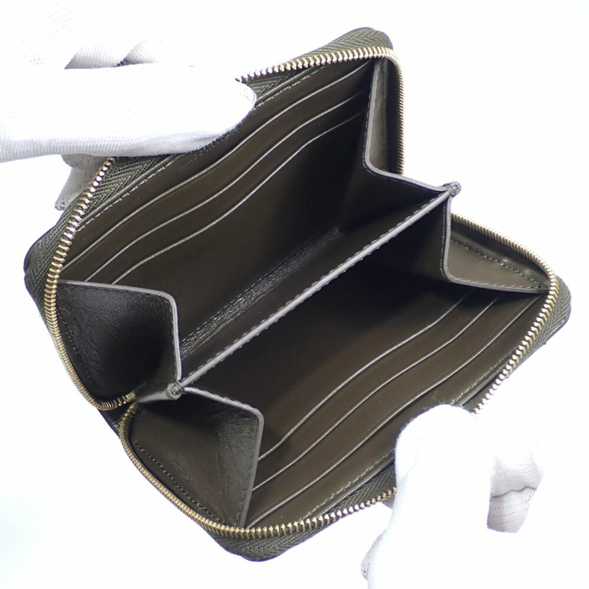 Celine Khaki Leather Coin Purse/Coin Case (Pre-Owned)