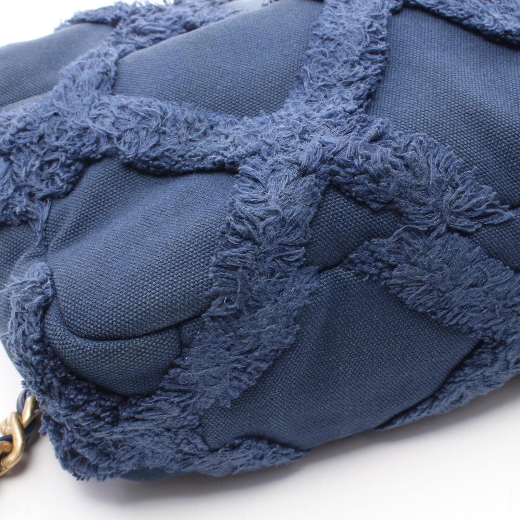Chanel Navy Canvas Handbag Shoulder Bag (Pre-Owned)