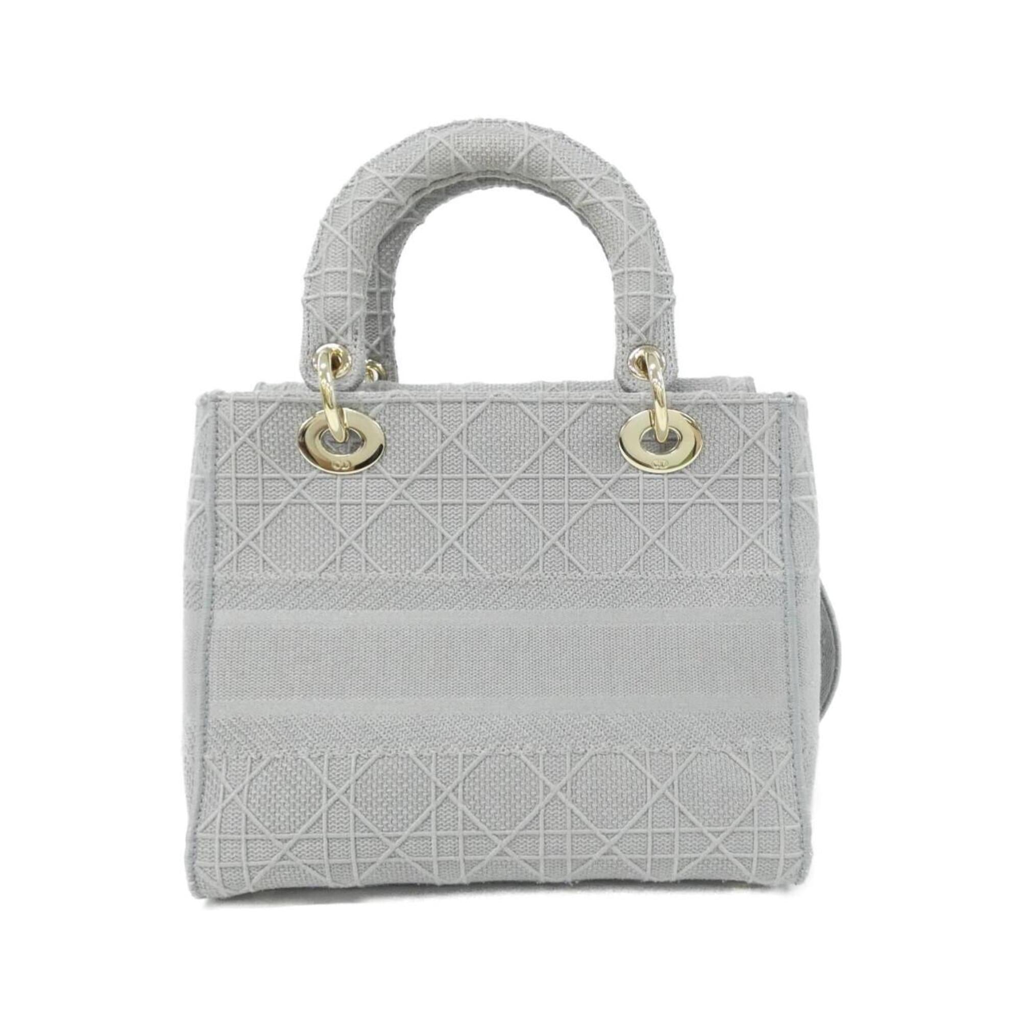 Christian Dior Gray Canvas Handbag (Pre-Owned)