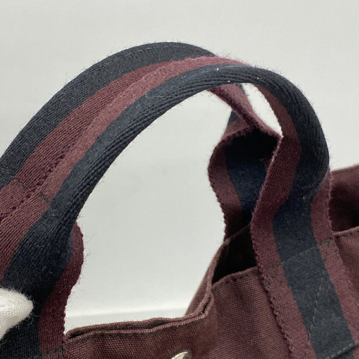 Hermes Black Bordeaux Canvas Tote Bag (Pre-Owned)