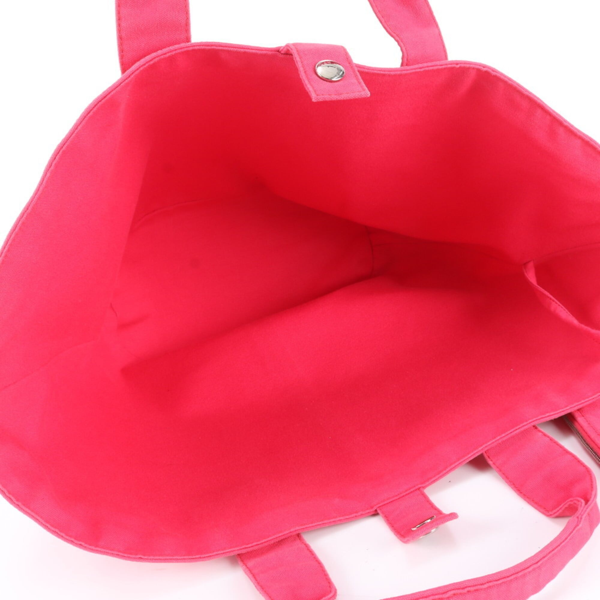 Hermes Pink Leather Canvas Handbag Pouch Shoulder Bag Tote Bag (Pre-Owned)