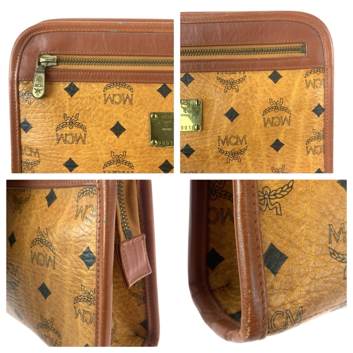 Mcm Brown Camel Pvc Leather Clutch Bag (Pre-Owned)