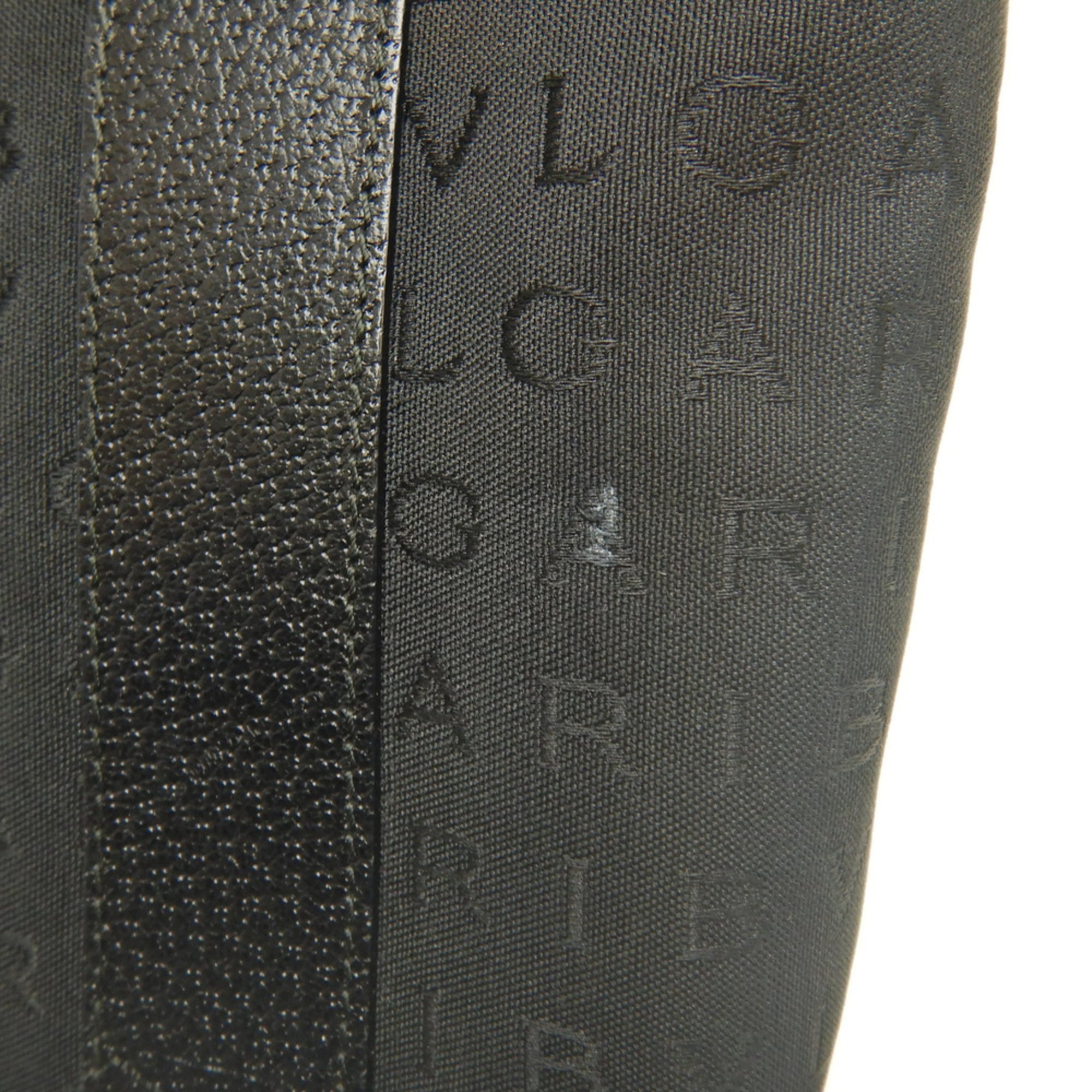 Bvlgari Black Dark Gray Canvas Leather Tote Bag (Pre-Owned)