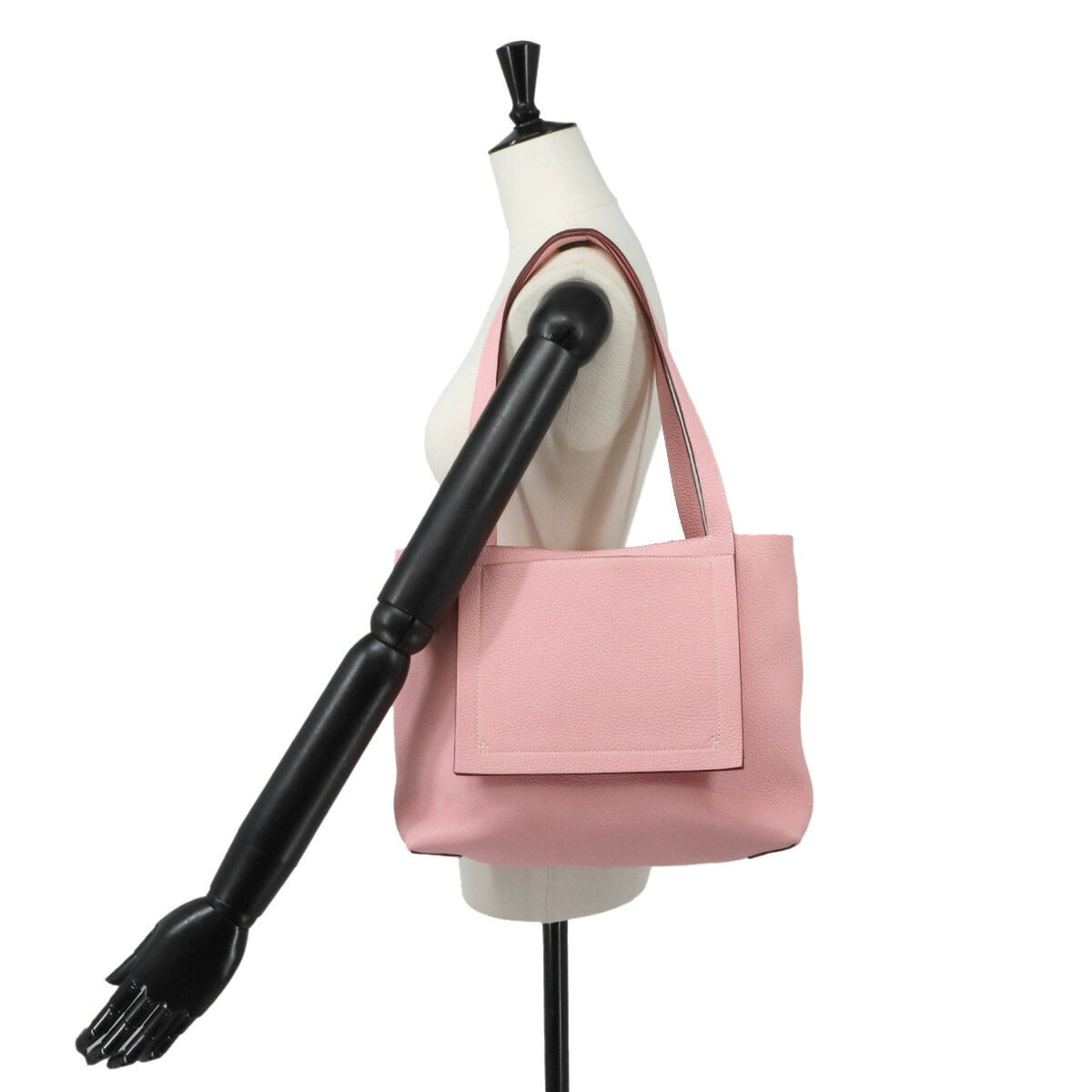 Hermes Rose Sakura Taurillon Clemence Leather Handbag Tote Bag (Pre-Owned)